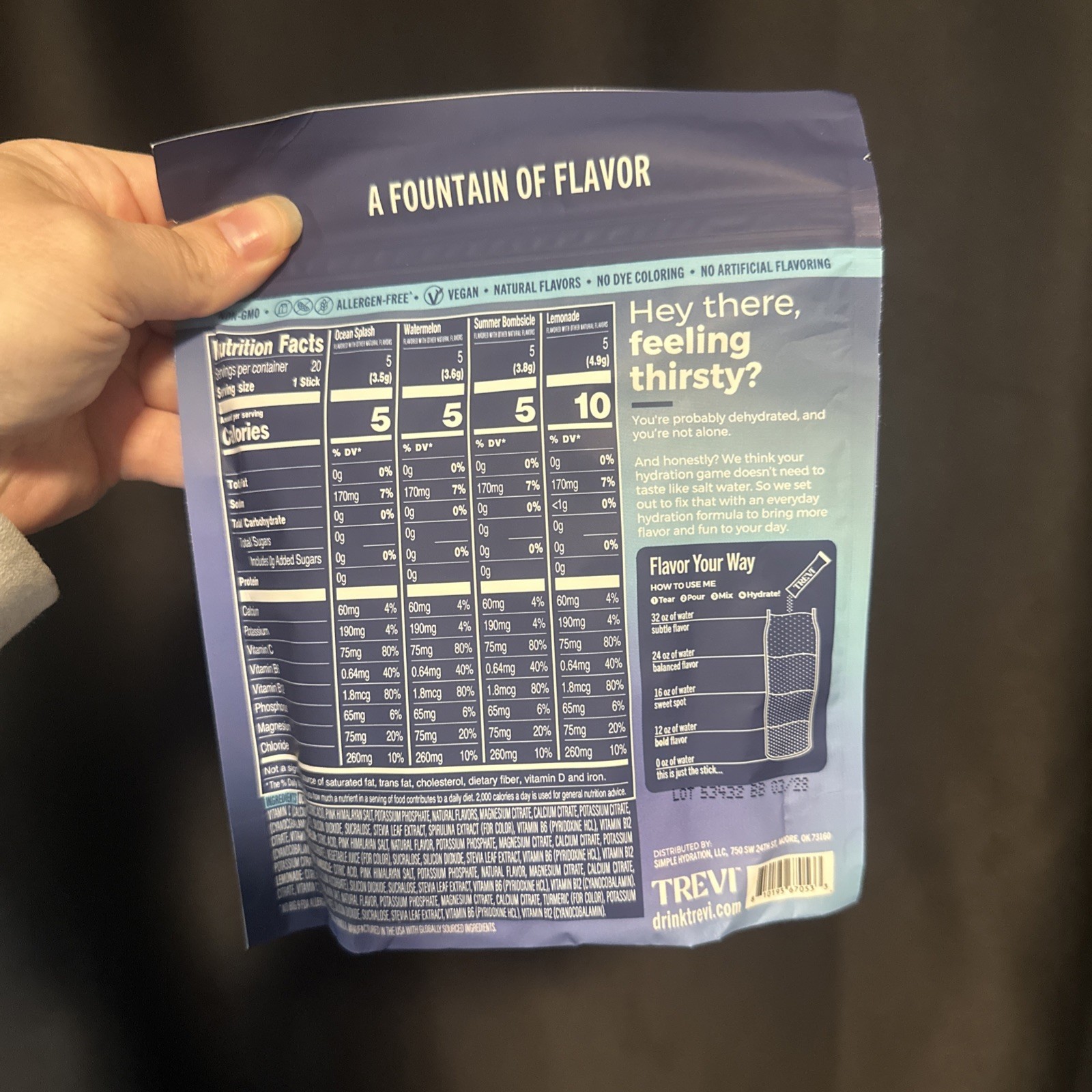 TREVI Poolside Variety Pack 20ct Sugar Free Electrolyte Drink Mix