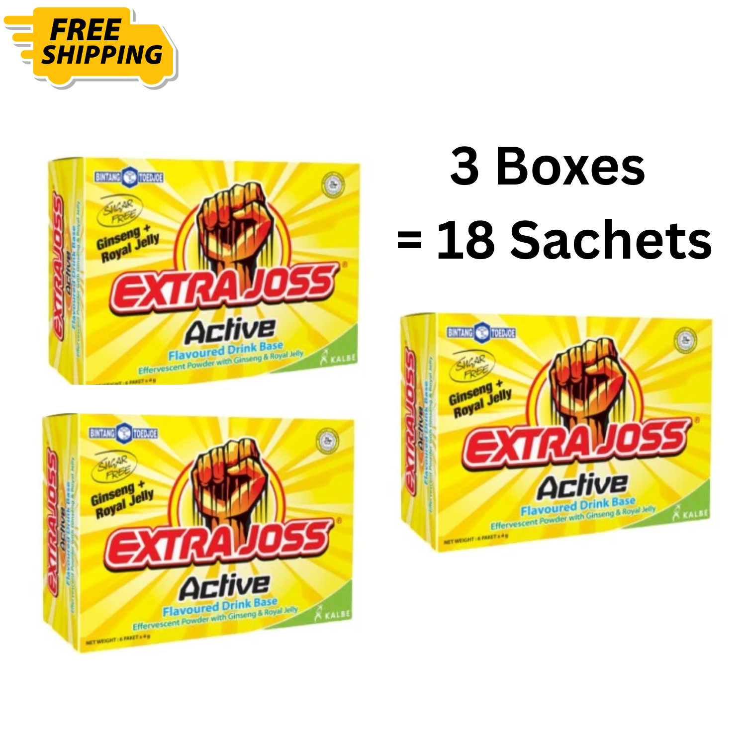 Active EXTRA JOSS – 3 Boxes (18 SACHETS) HALAL & FREE SHIPPING