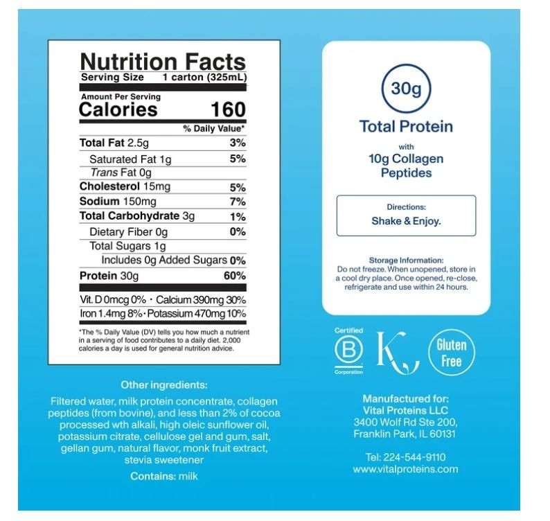 Vital Proteins® Chocolate Collagen & Protein Shake, 30g Total Protein Including