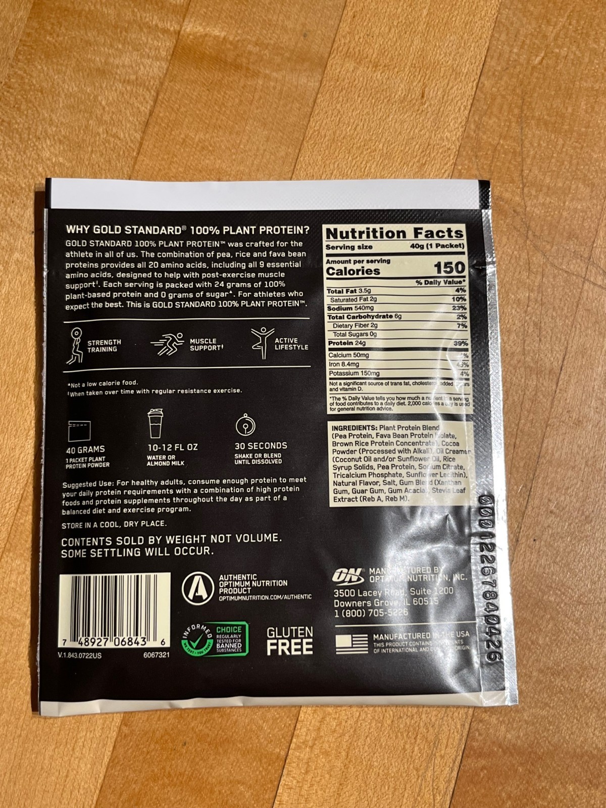 Optimum Nutrition Gold Standard 100% PLANT PROTEIN Powder – Rich Chocolate Fudge