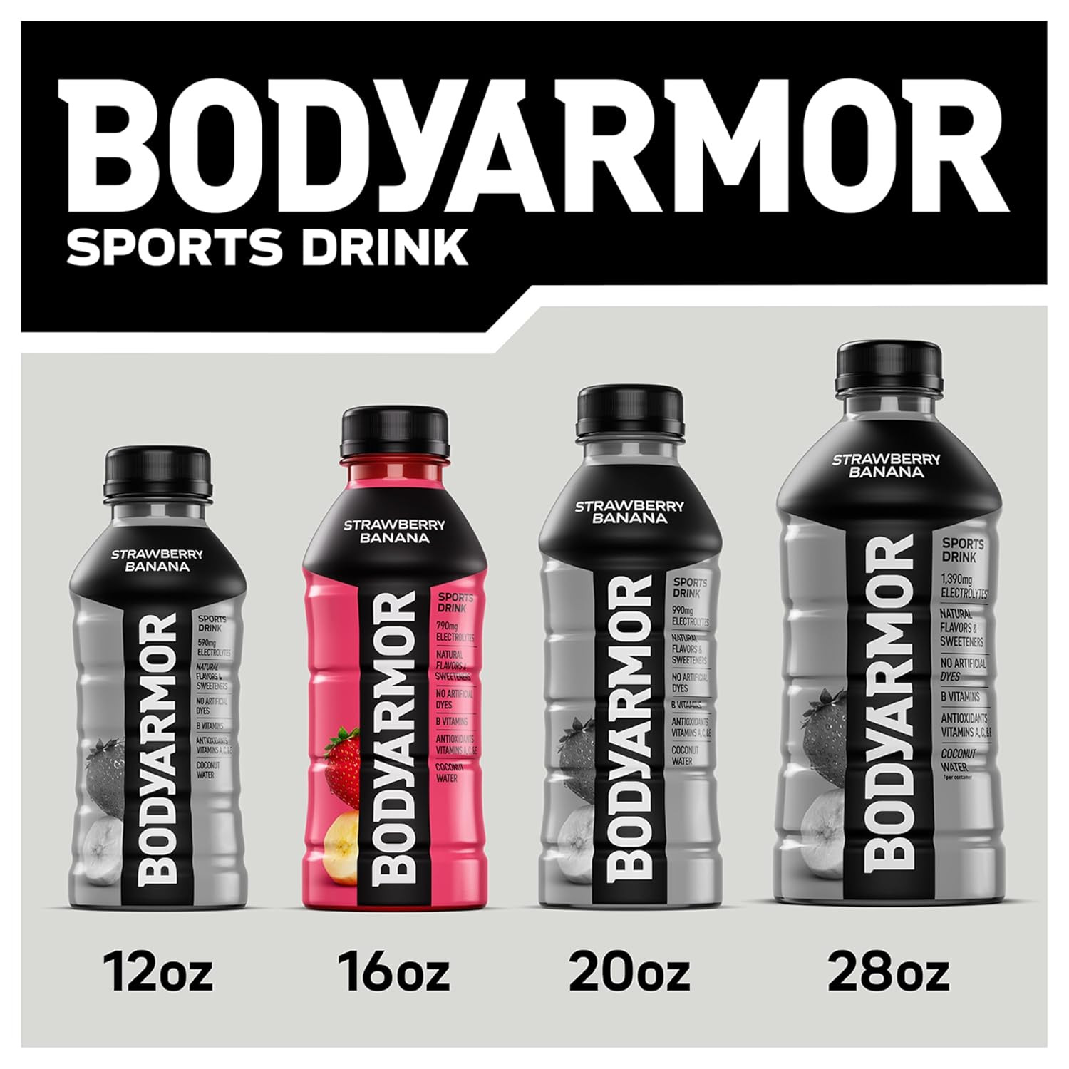 BODYARMOR Fruit Punch Sports Drink, 16 Fl Oz (12 Pack), Electrolyte Hydration