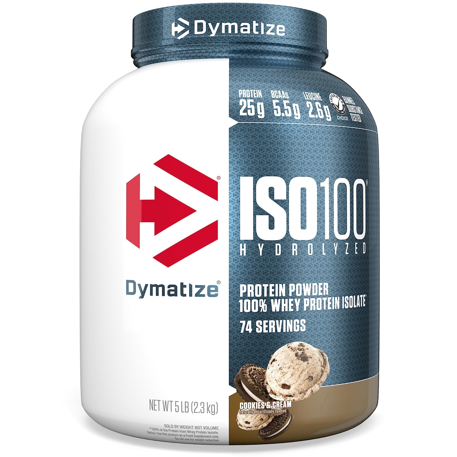 Dymatize ISO100 Whey Protein Powder 5 Pound (Pack of 1), Cookies & Cream
