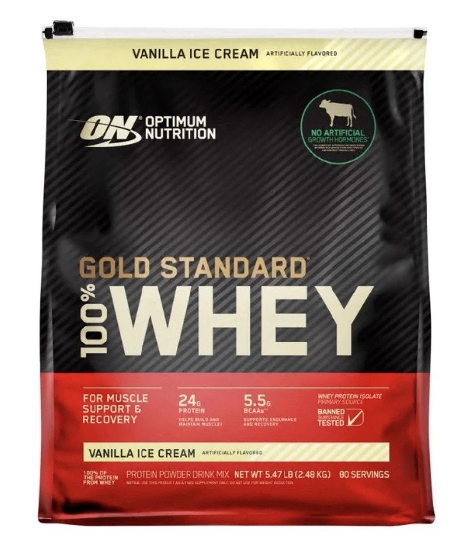 Optimum Nutrition Gold Standard 100% Whey Protein Vanilla Ice Cream, 80 Servings
