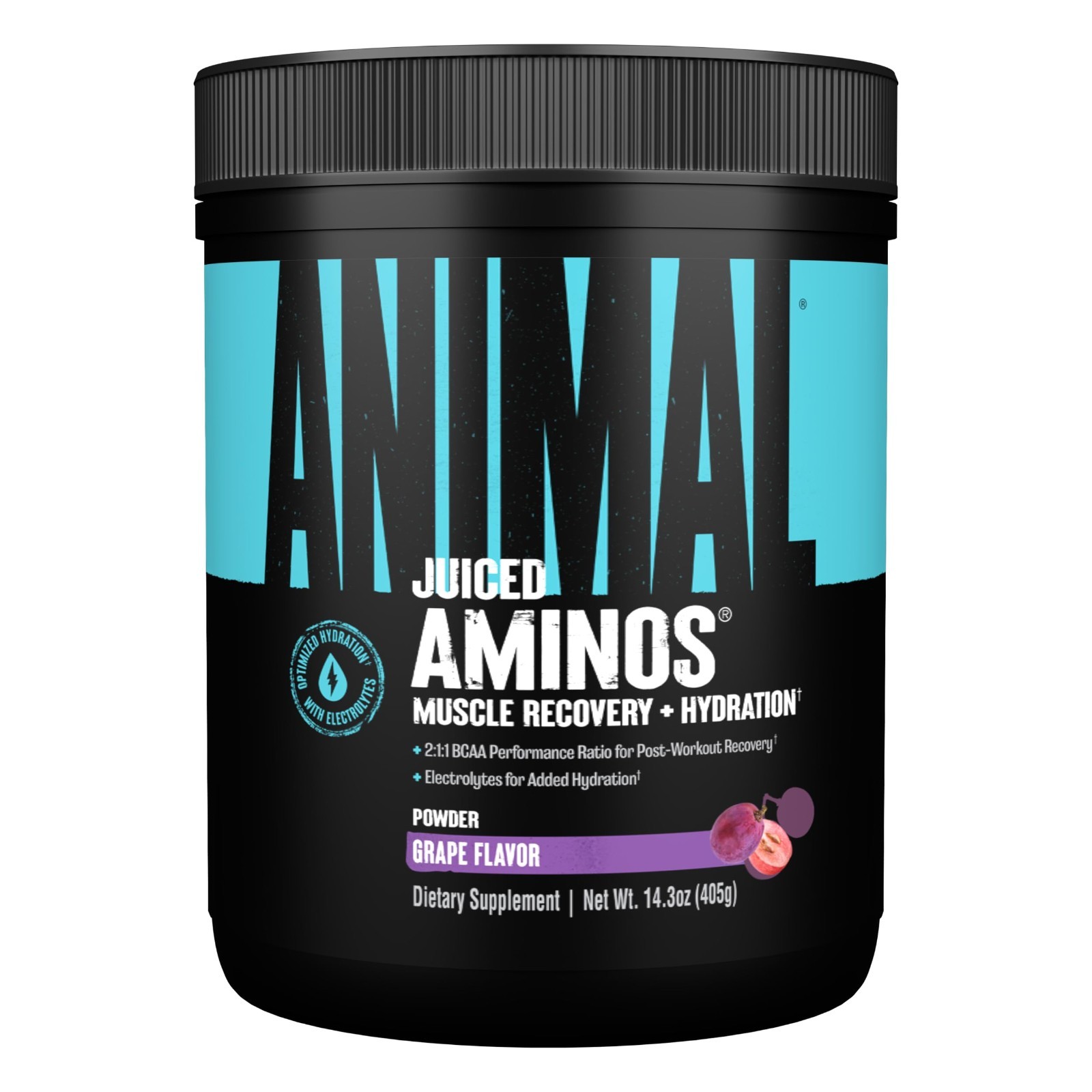 BCAA EAA Amino Acid Powder with Electrolytes & Sea Salt for Recovery – Grape, 30