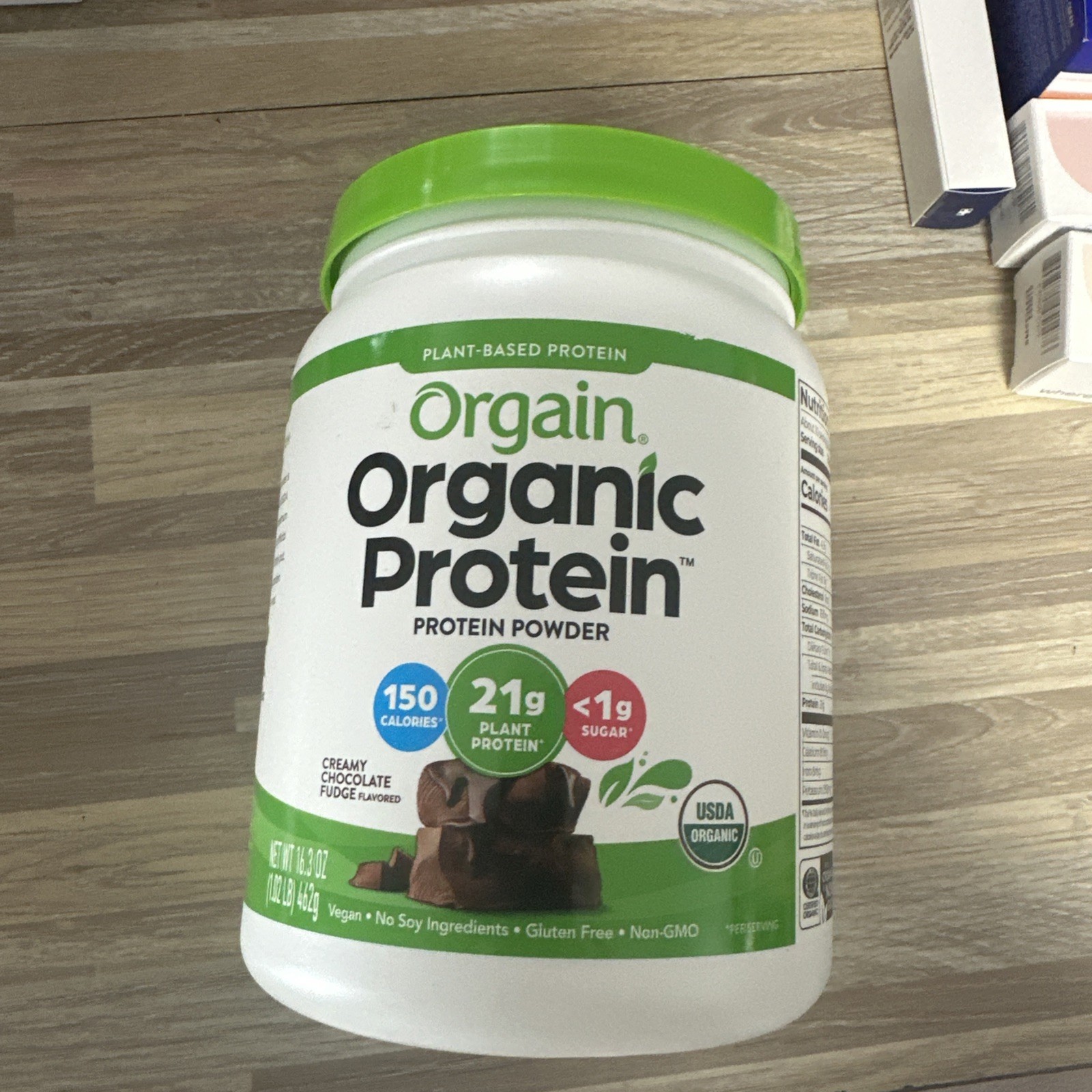 12/26 Orgain Organic Vegan Protein Powder, Creamy Chocolate Fudge – 21g Plant Pr
