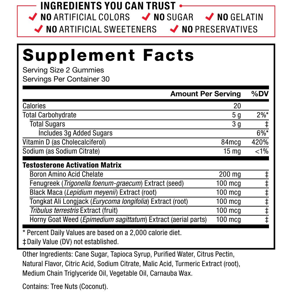 Test X180 Gummies Testosterone Booster, 60 Gummies