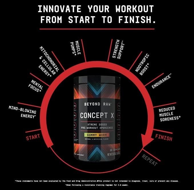Concept X Pre-Workout Powder: Clinically Formulated, Fast Recovery, 20 Servings