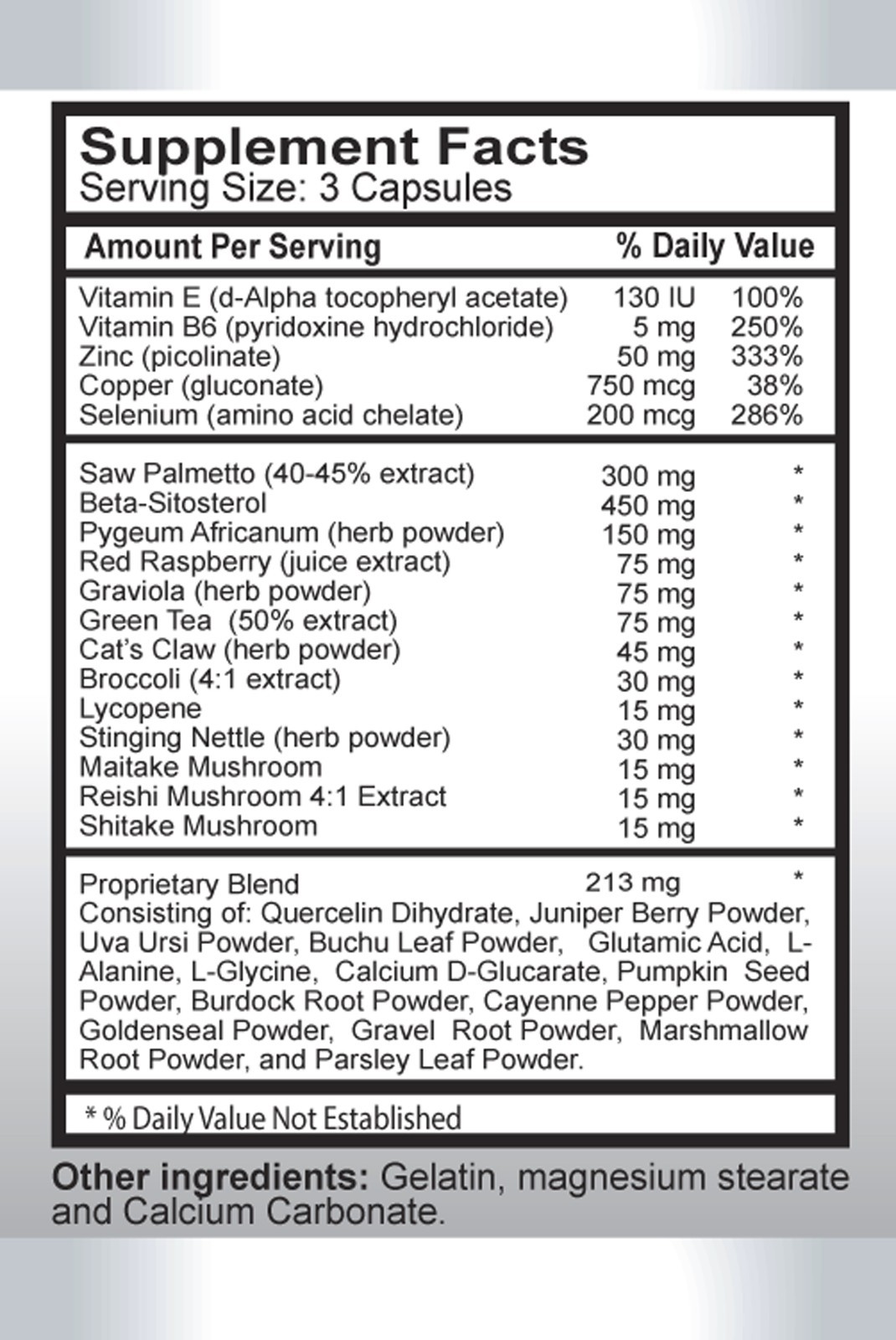 Shitake mushroom Advanced Prostate Support Antioxidant supplement 3 Bottles