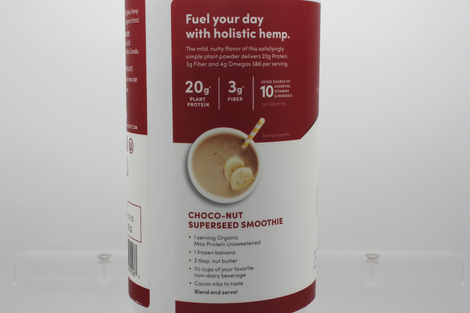 Manitoba Harvest Organic Unsweetened Max Plant Protein Powder, 20g, 14 Servings