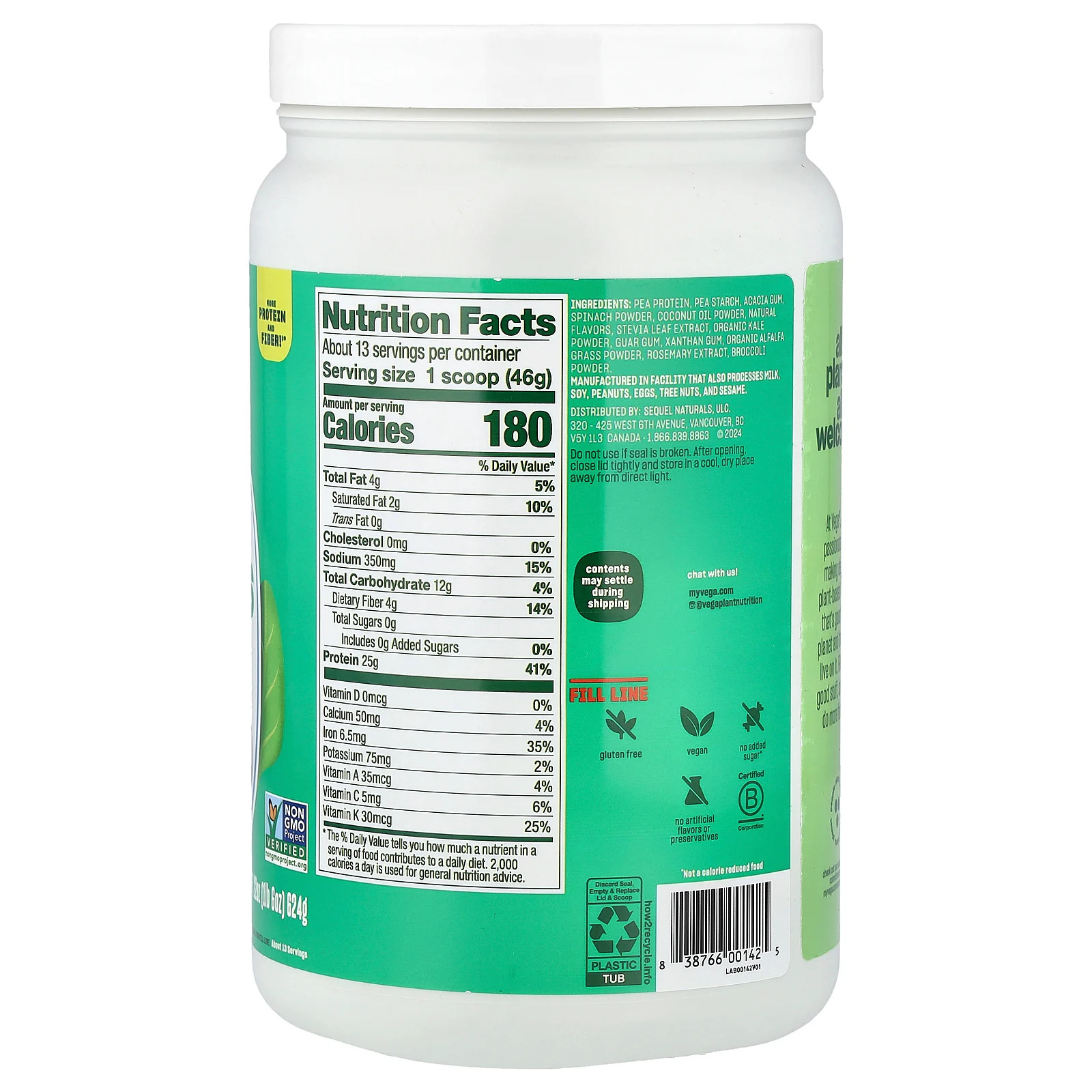 Premium Protein + Supergreens™, Creamy Vanilla, 1lb 6 oz (624 g)