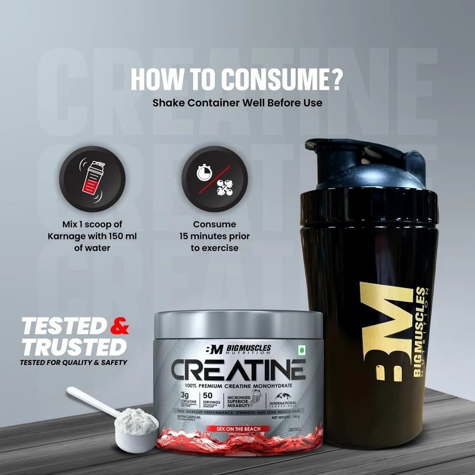 Creatine [257g, 83 Servings]| Sex On The Beach | Micronized Creatine Monohydrate