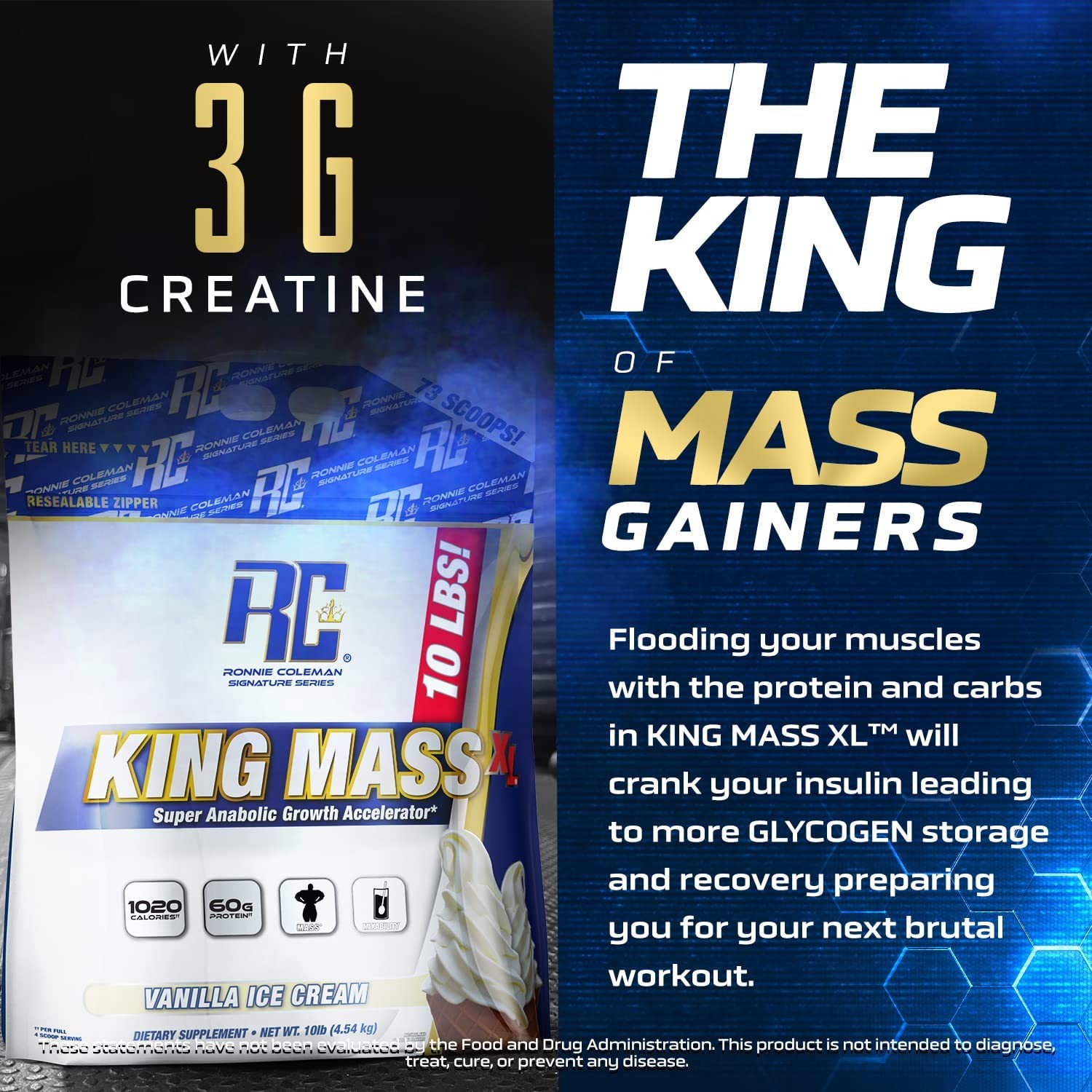 Coleman Signature Series King Mass XL Mass Gainer Protein Powder – Dark Chocolat