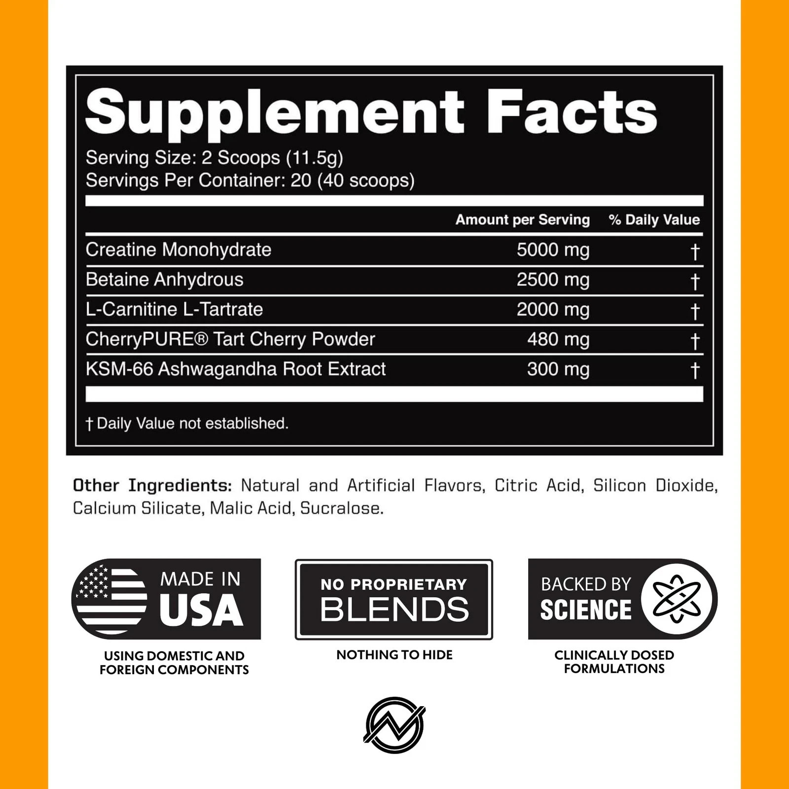 Outwork Nutrition Post Workout Recovery Powder Creatine Monohydrate, KSM66 A…