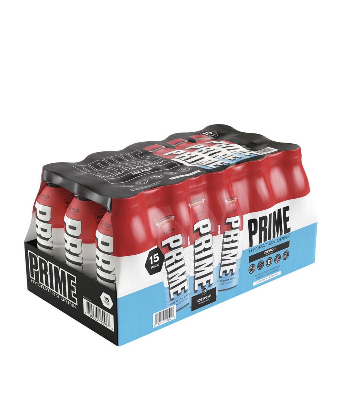 PRIME Hydration Drink – Ice Pop -(15 Pack , 16.9 fl oz ) Limited Time