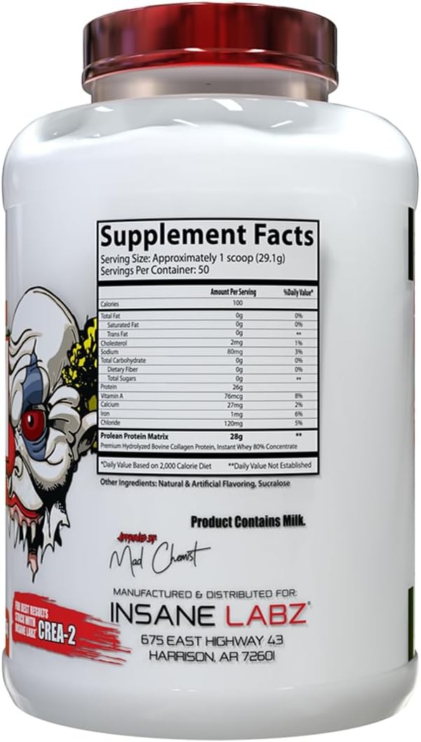 Insane Labz ProLean Whey & Protein Powder 26g Protein 50 Srvngs Tres Leches Cake