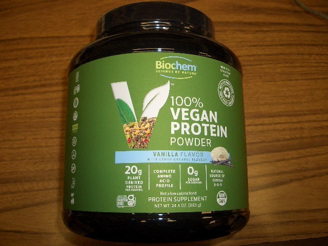 Biochem 100% Vegan Protein Powder Vanilla 24.4 oz Protein Supplement