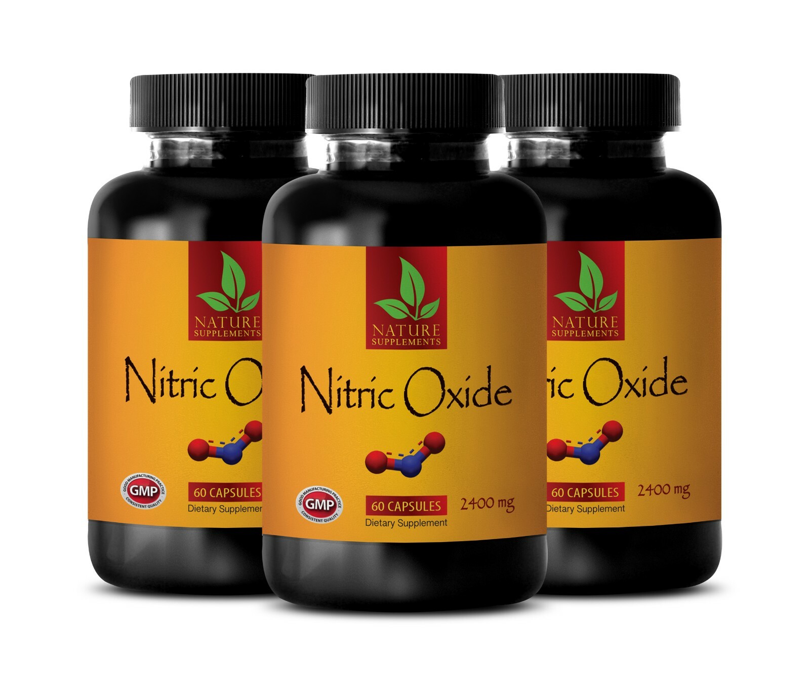 Nitric Oxide 2400mg – L-Arginine Muscle Strength Sport Supplements – 3 Bottles
