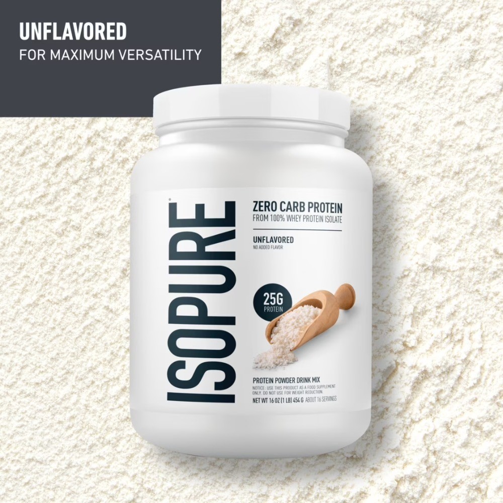 Unflavored Whey Protein Isolate Powder Zero Carb 25g Per Serving 16 Servings