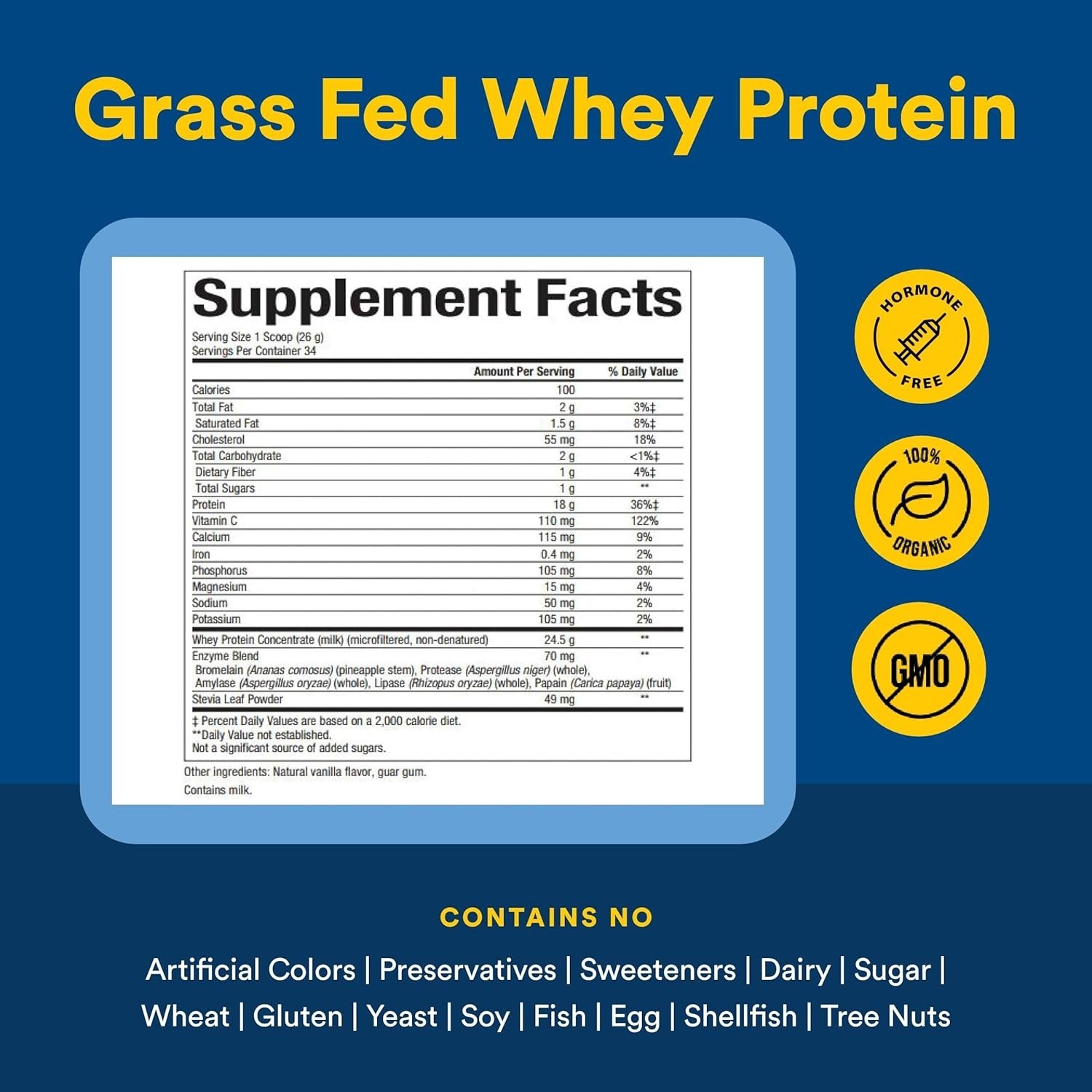 Whey Factors French Vanilla Protein – 18g Protein Per Serving, Easy Mix