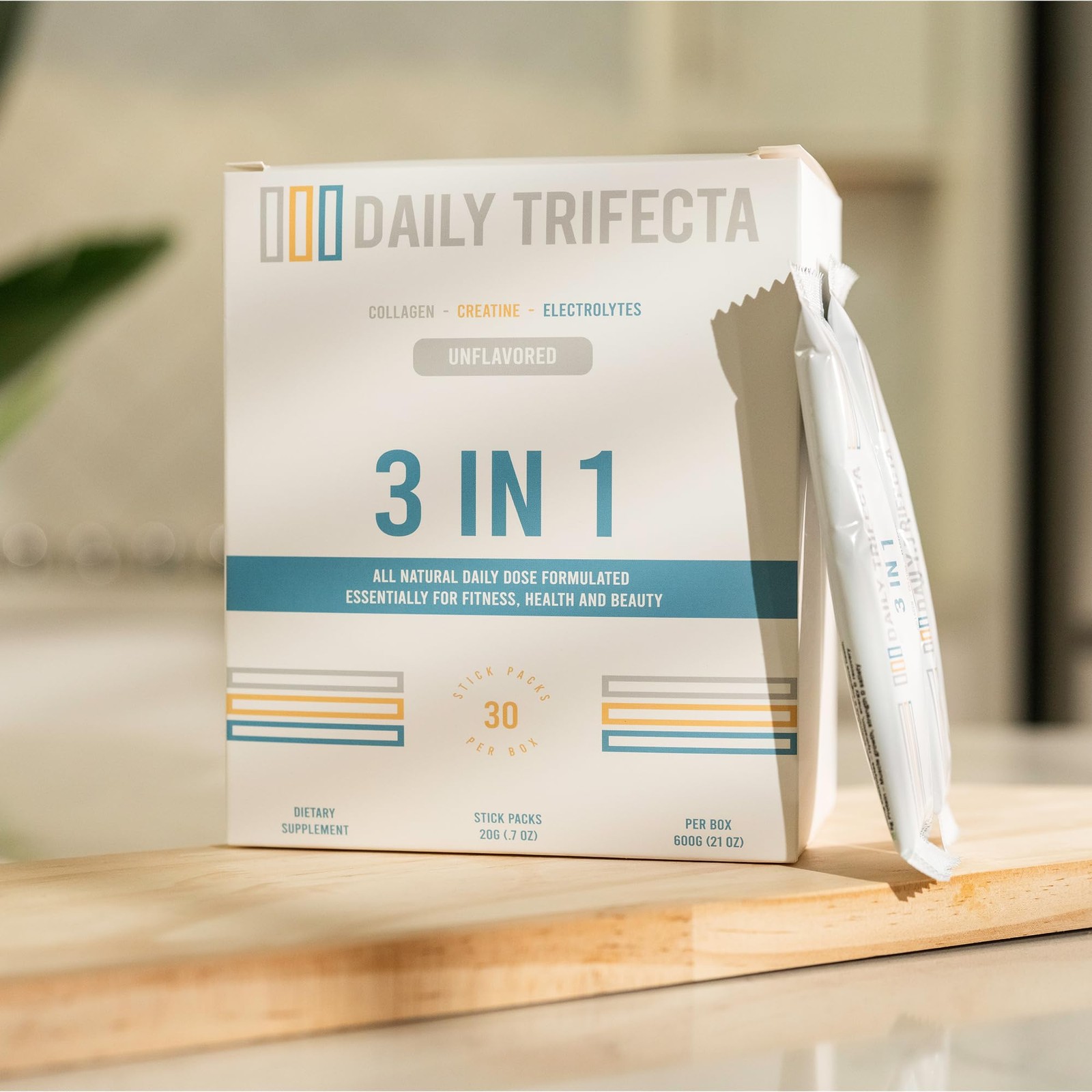 DAILY TRIFECTA 3-in-1 Collagen, Creatine Electrolyte Stick Packs | Type I Co…