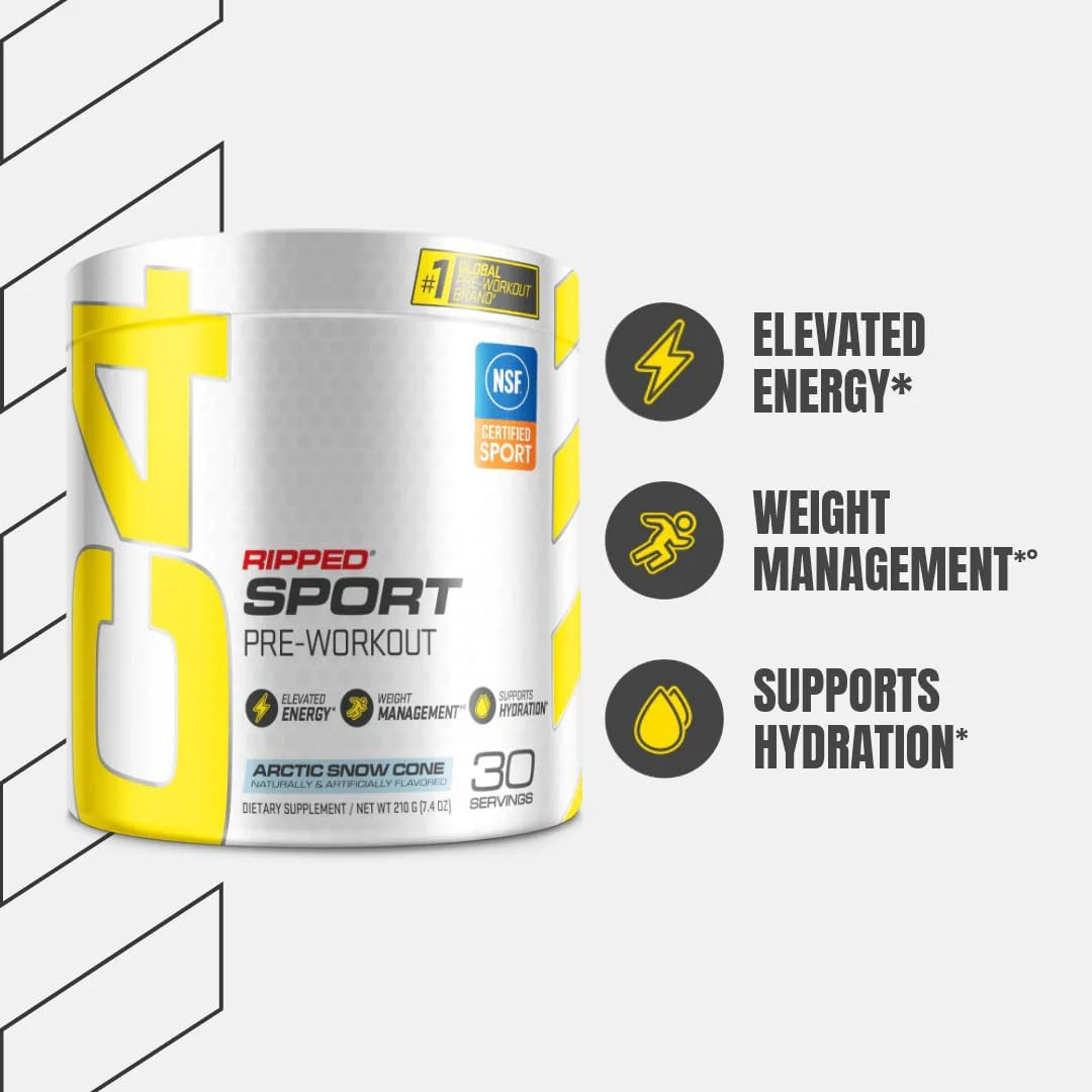 Arctic Snow Cone Sport Pre Workout Powder, Sugar-Free, 30 Servings