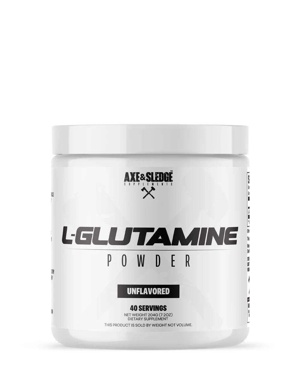 Axe & Sledge L-Glutamine Powder Muscle Recovery & Repair Unflavored 204g 40svgs
