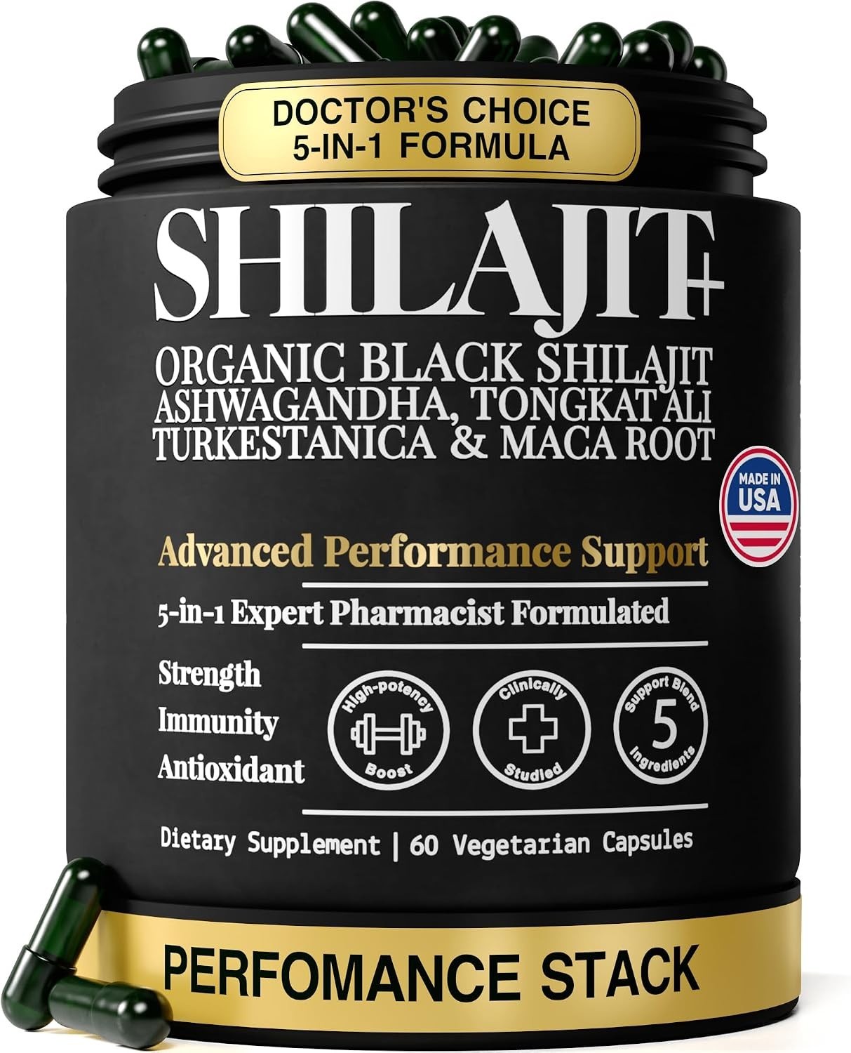 TWO PACK Highest Potency Black Shilajit for Men – Natural Test Booster