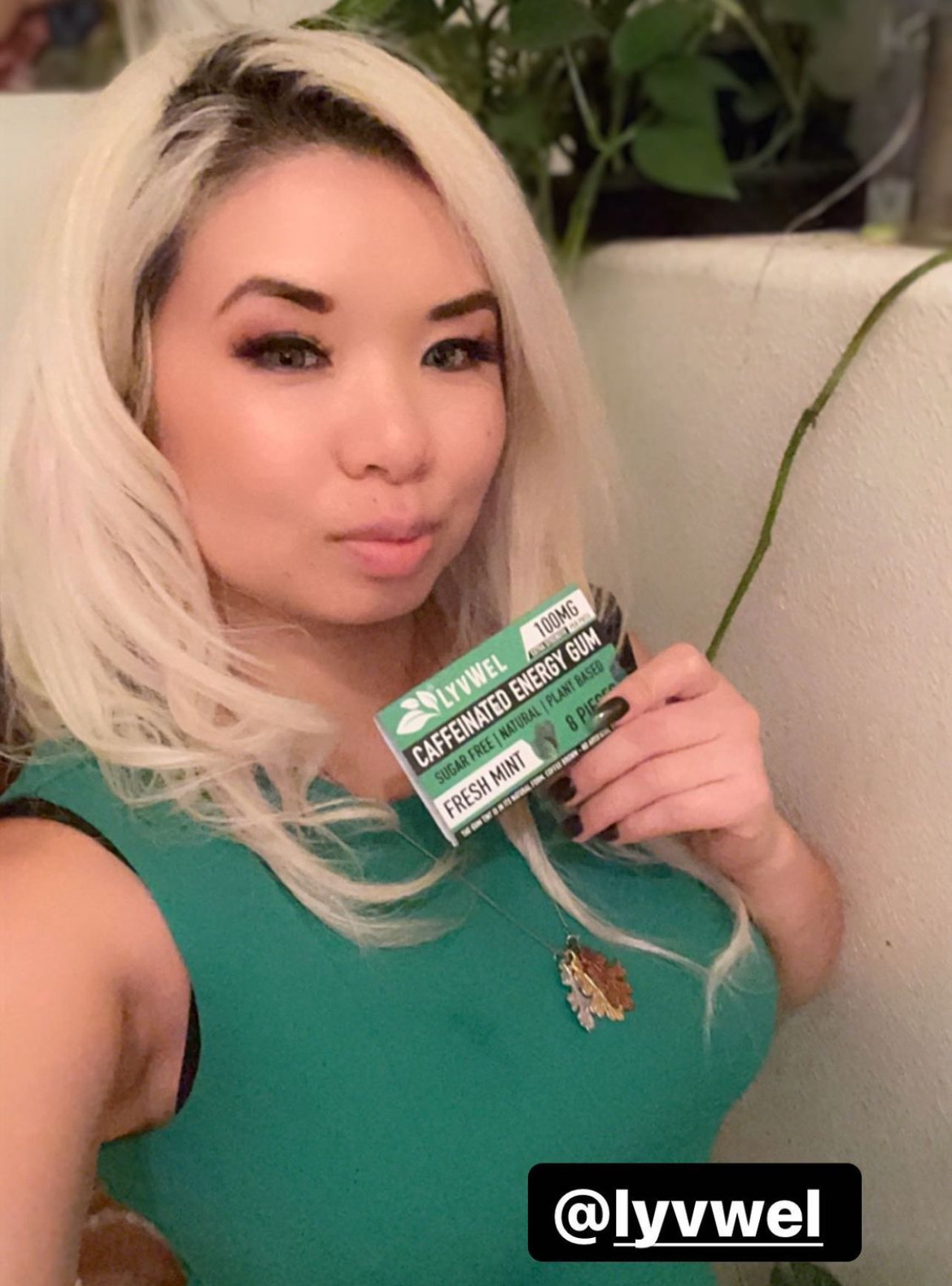 Natural Energy 100mg Caffeine Mint 3 Packs (24 pcs) Run Jog Work Out Fitness Gum