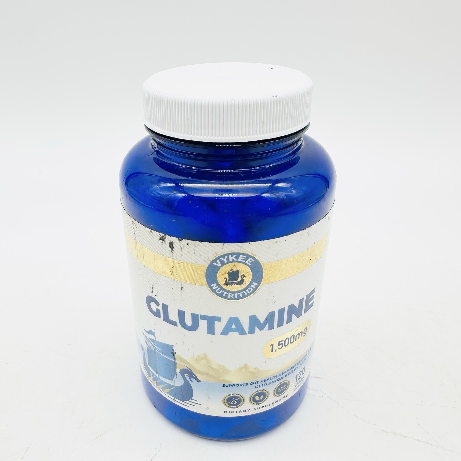 Vykee Nutrition L-Glutamine 120 Capsules for Muscle Recovery 1500mg Exp 07/27