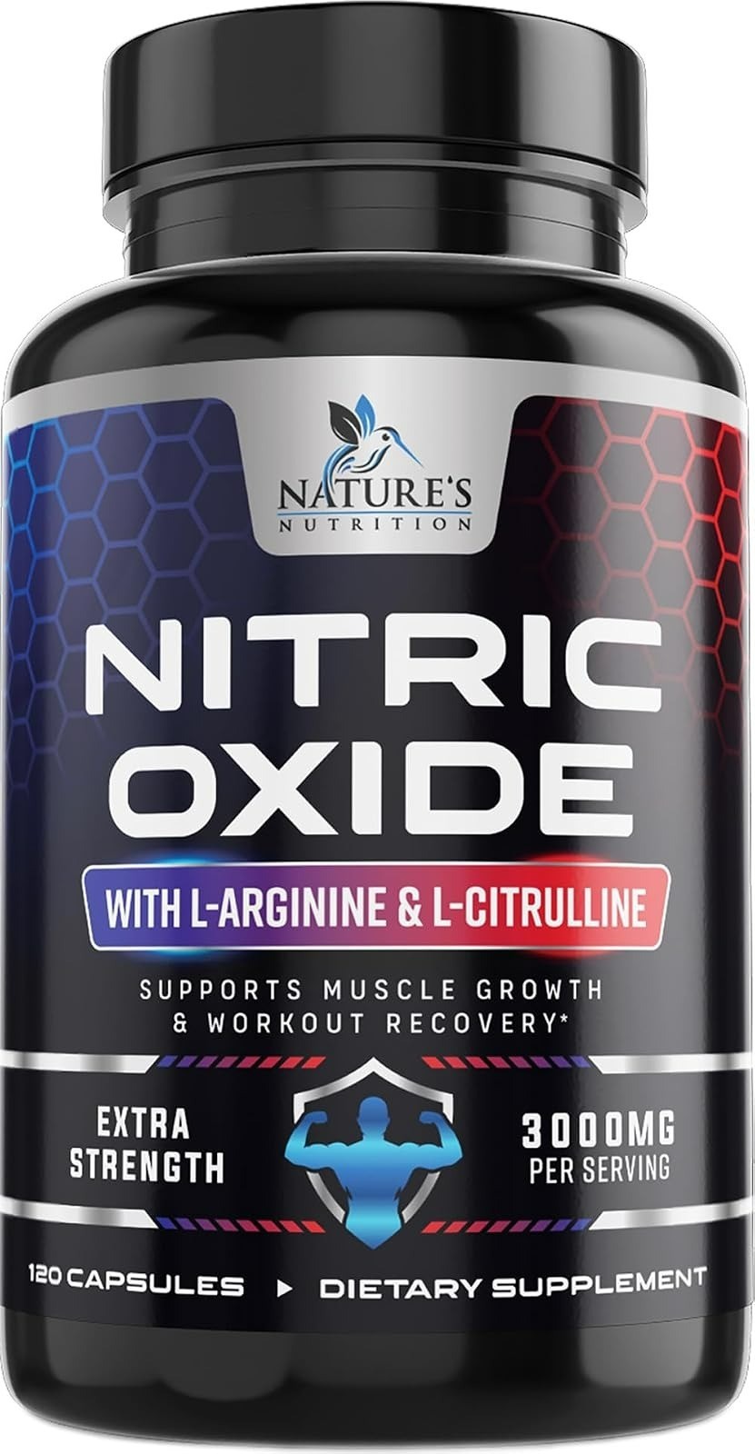 Nitric Oxide Booster Extra Strength – L-Arginine & Citrulline 180 Capsules