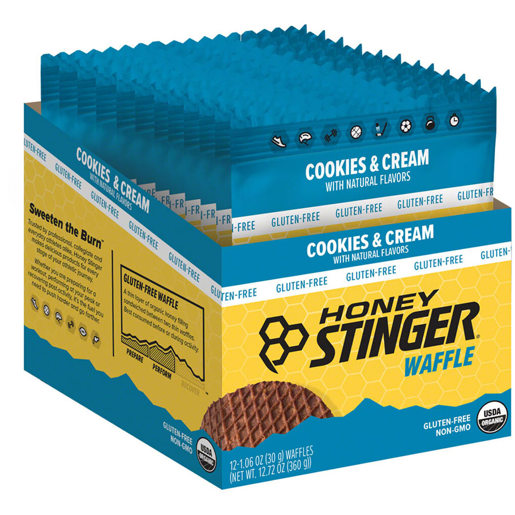 Honey Stinger Gluten Free Organic Waffle – Cookies and Cream, Box of 12