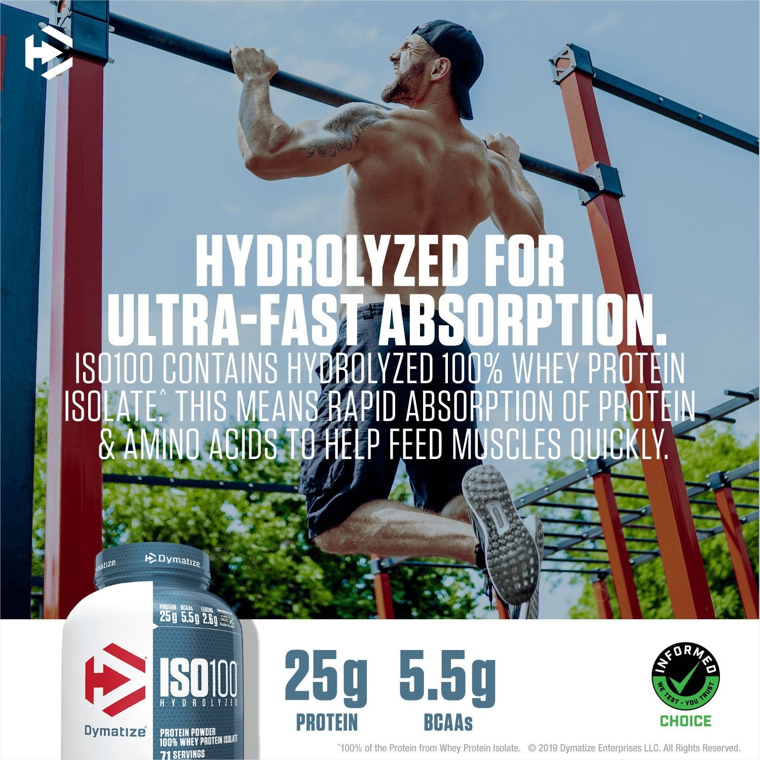 Dymatize ISO100 Hydrolyzed 25g 100% Whey Protein Powder, Gourmet Vanilla 1.6 lbs