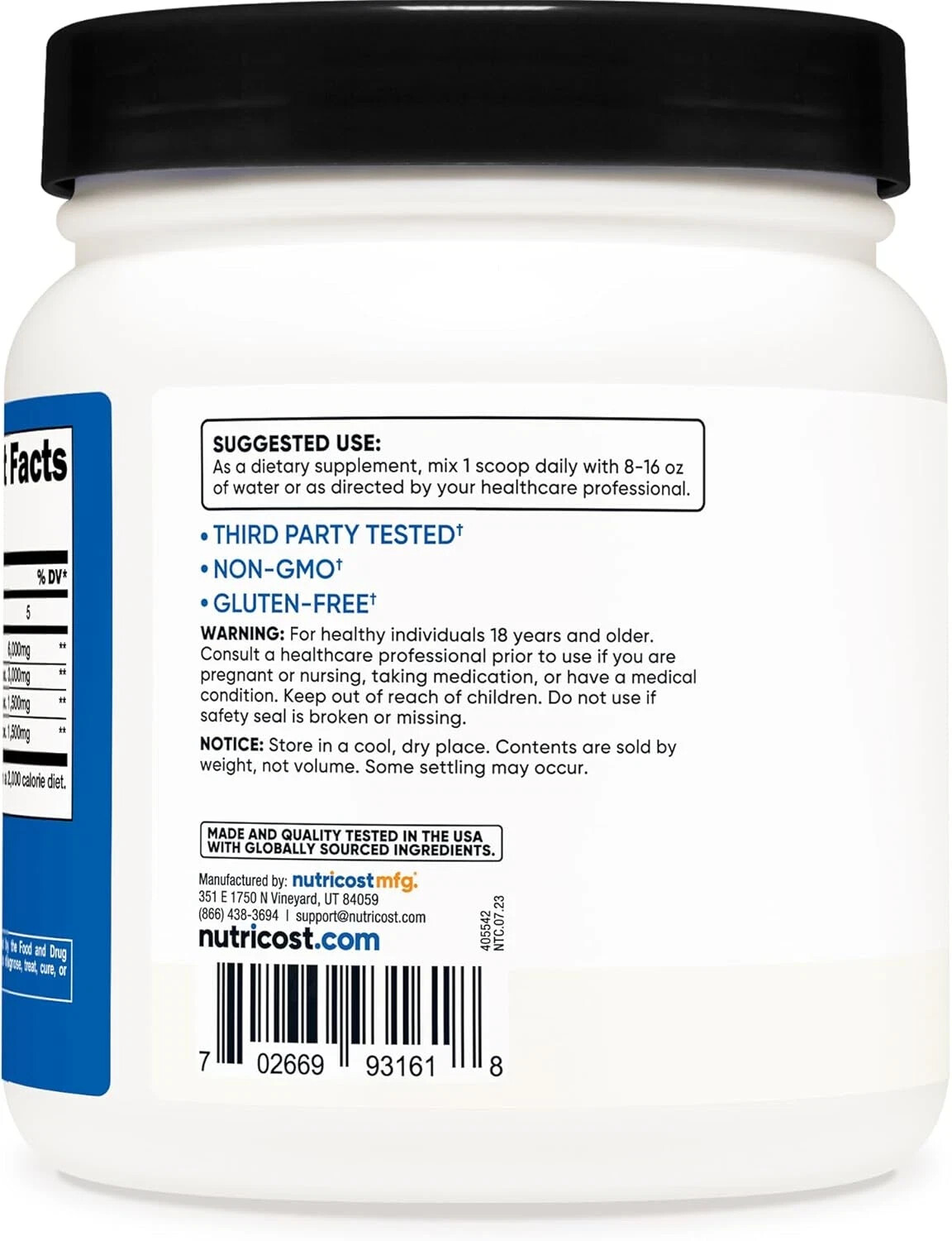 Nutricost BCAA Powder 2:1:1, No Flavor Added, Branched Chain Amino Acids, 19 Oz