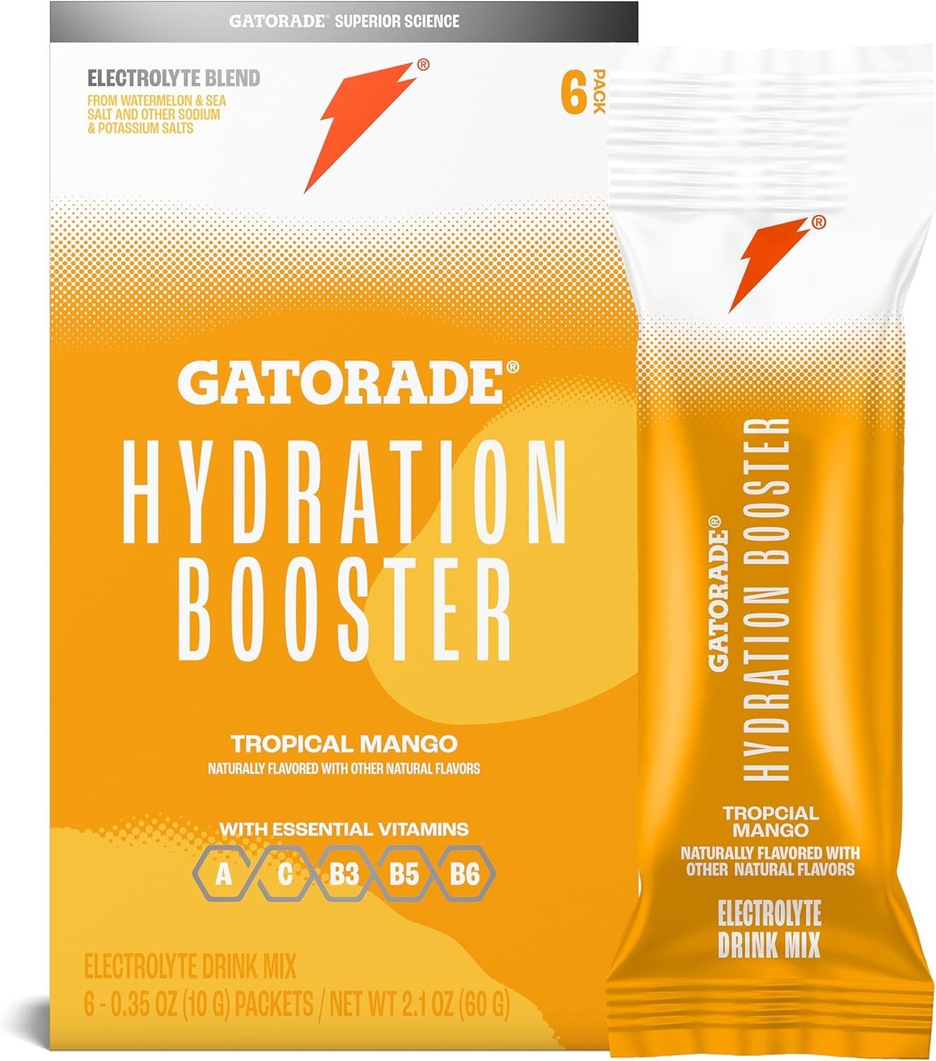 Gatorade Hydration Booster Electrolyte Strawberry Watermelon& Tropical Mango 2BX