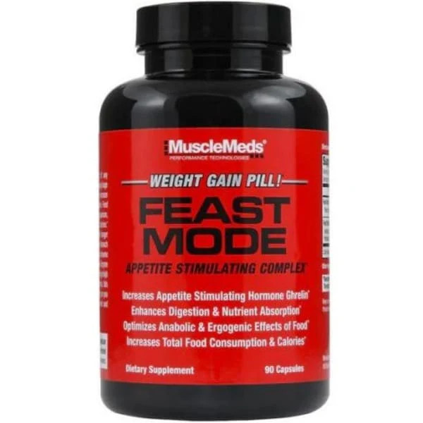 MuscleMeds Feast Mode Mass Gainer High Calorie Protein – 90 Count