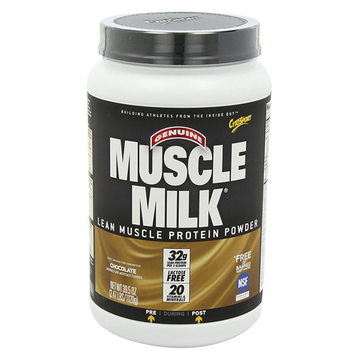Genuine Protein Powder, Chocolate, 2.47 Pound, 16 Servings, 32G Protein, 3G Suga