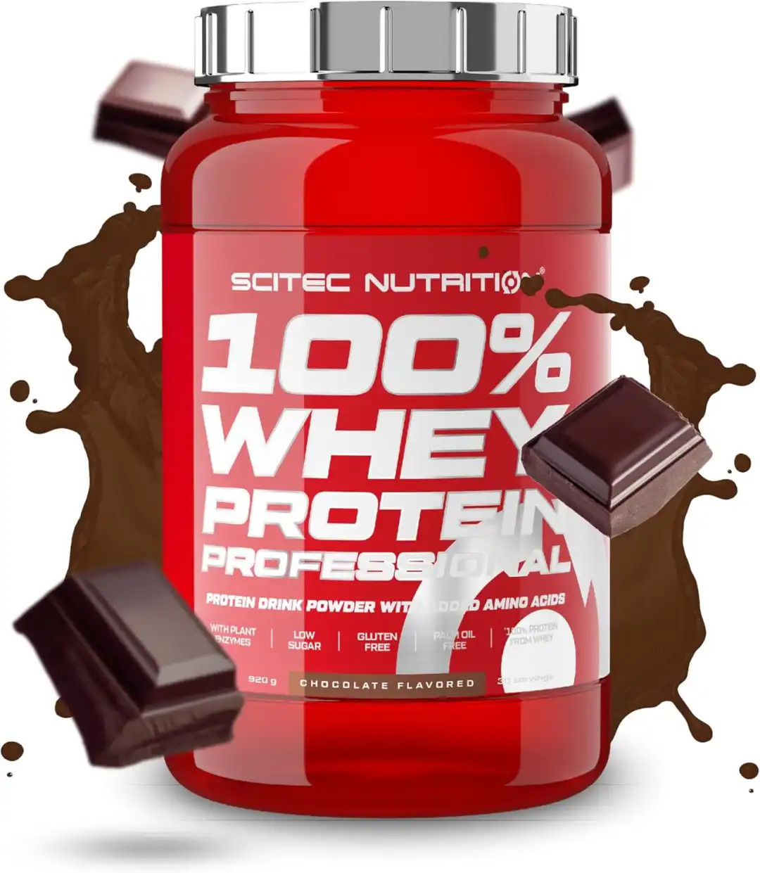 Scitec 100% Whey Protein Professional – Chocolate, 920g, Gluten Free