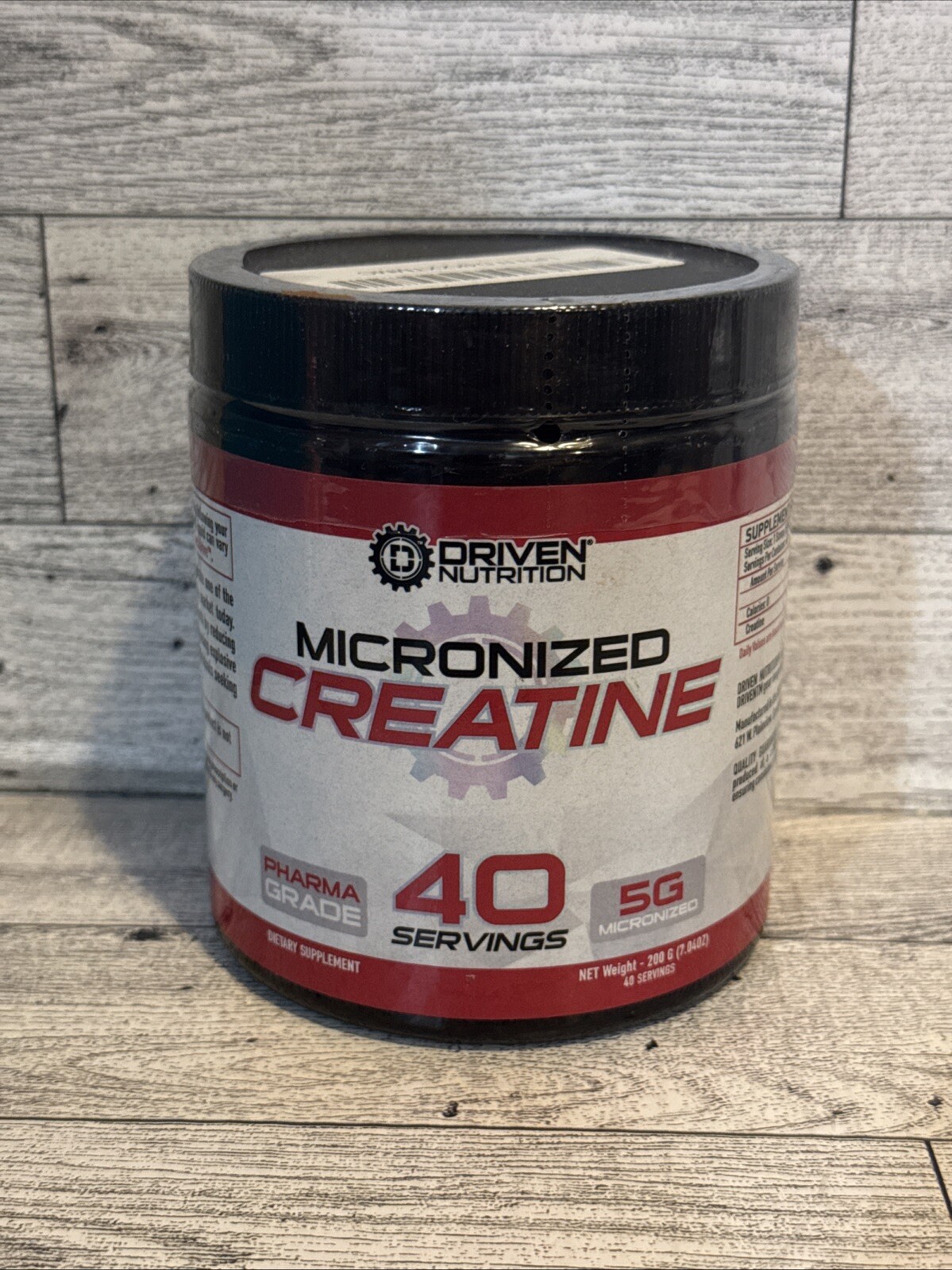 Driven Nutrition Creatine 200g – Unflavored Micronized Powder – 03/27