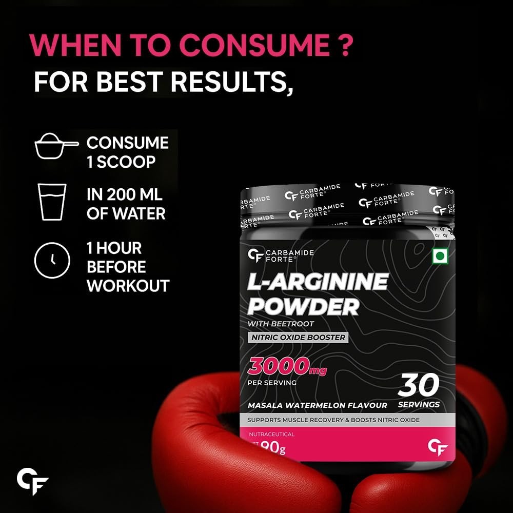 L Arginine Supplement 3000mg | Pre-workout – Masala Watermelon Flavour – 90g