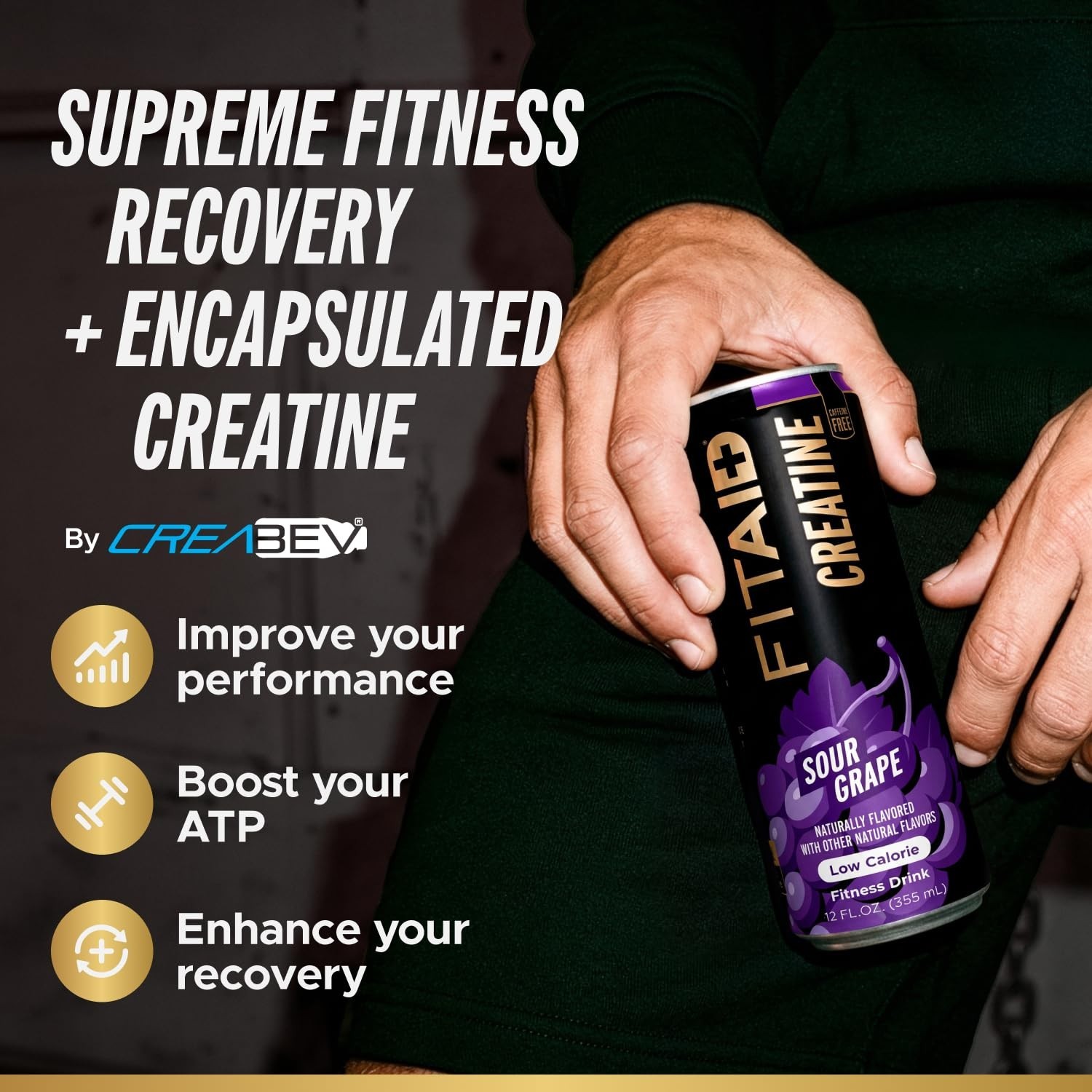 12-Pack Sour Grape Recovery Drink – Creatine, BCAAs, Glucosamine, Electrolytes