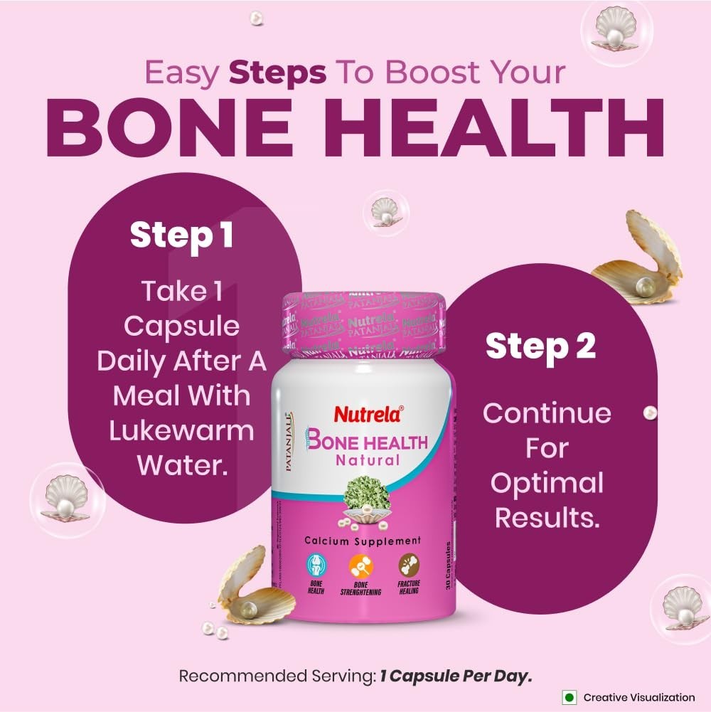 2x pack Patanjali Nutrela Bone Health Natural Calcium Supplement For Men / Women