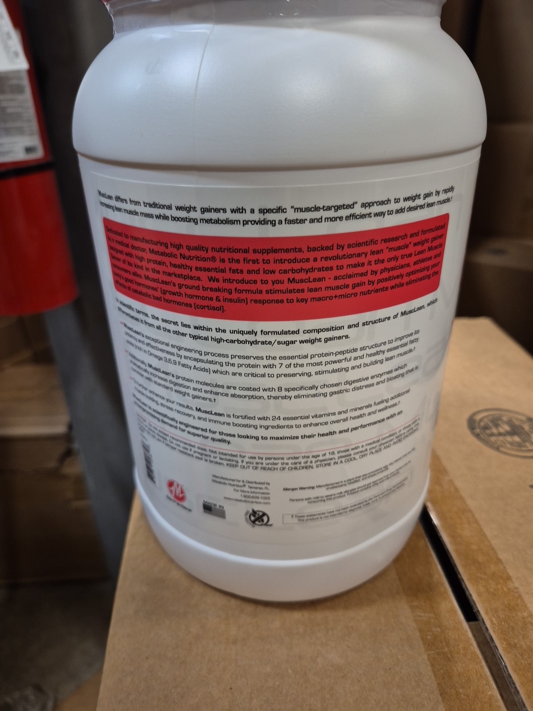 Metabolic Nutrition MuscLean Lean Muscle Weight Gainer Strawberry 2.5lb Keto