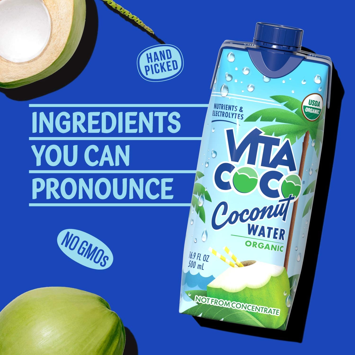 Pure Organic Coconut Water | Hydrating Electrolytes & Vital Nutrients | 12-Pack