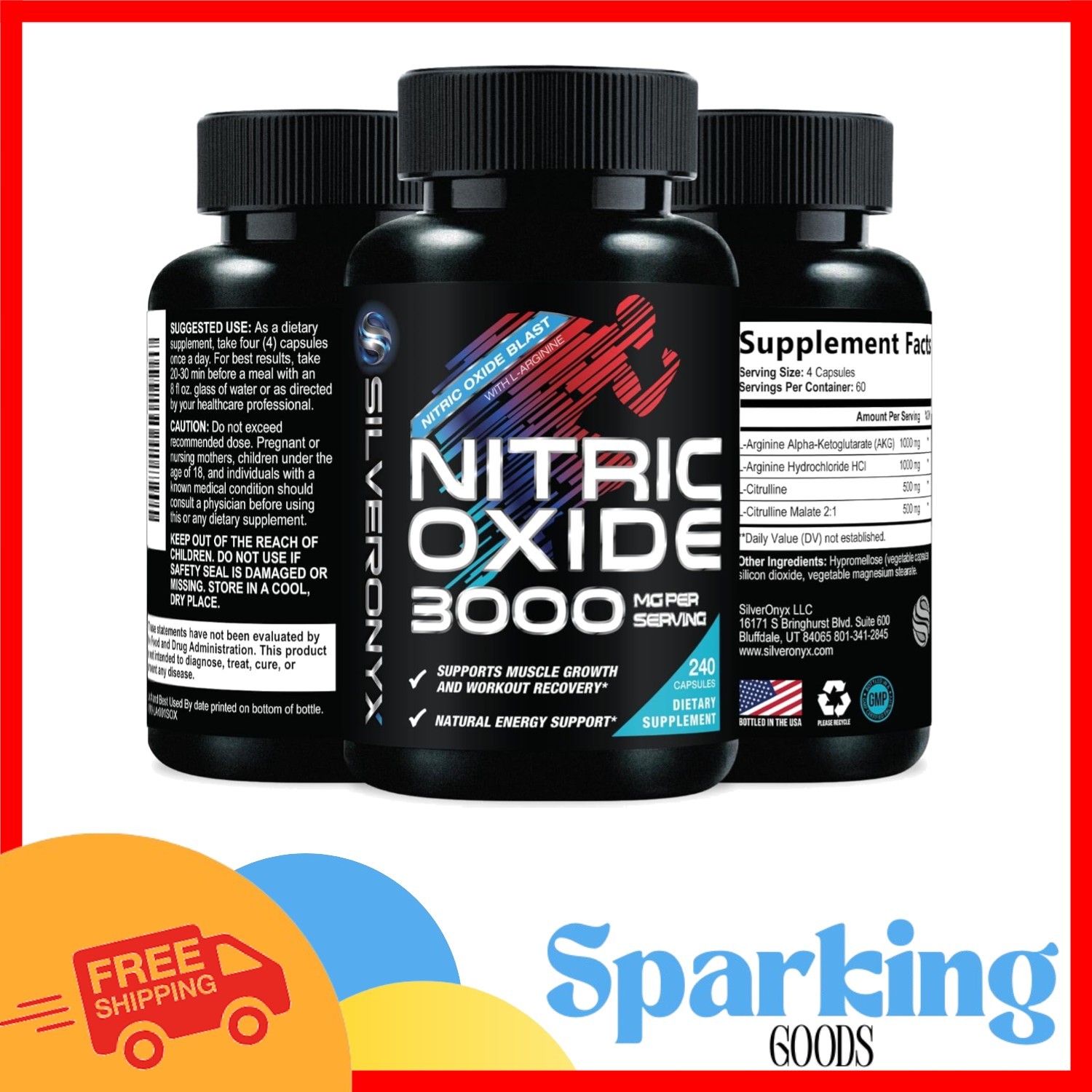 L-Arginine & Citrulline Malate Booster – 240 Capsules for Energy Support