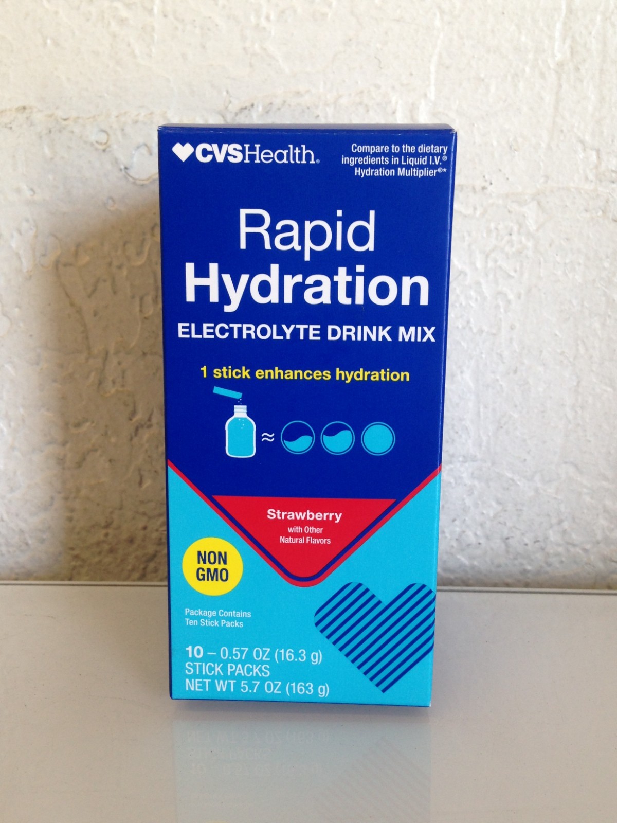 CVS Rapid Hydration Electrolyte Drink Mix Strawberry, 10 Stick (30 Sticks Total)