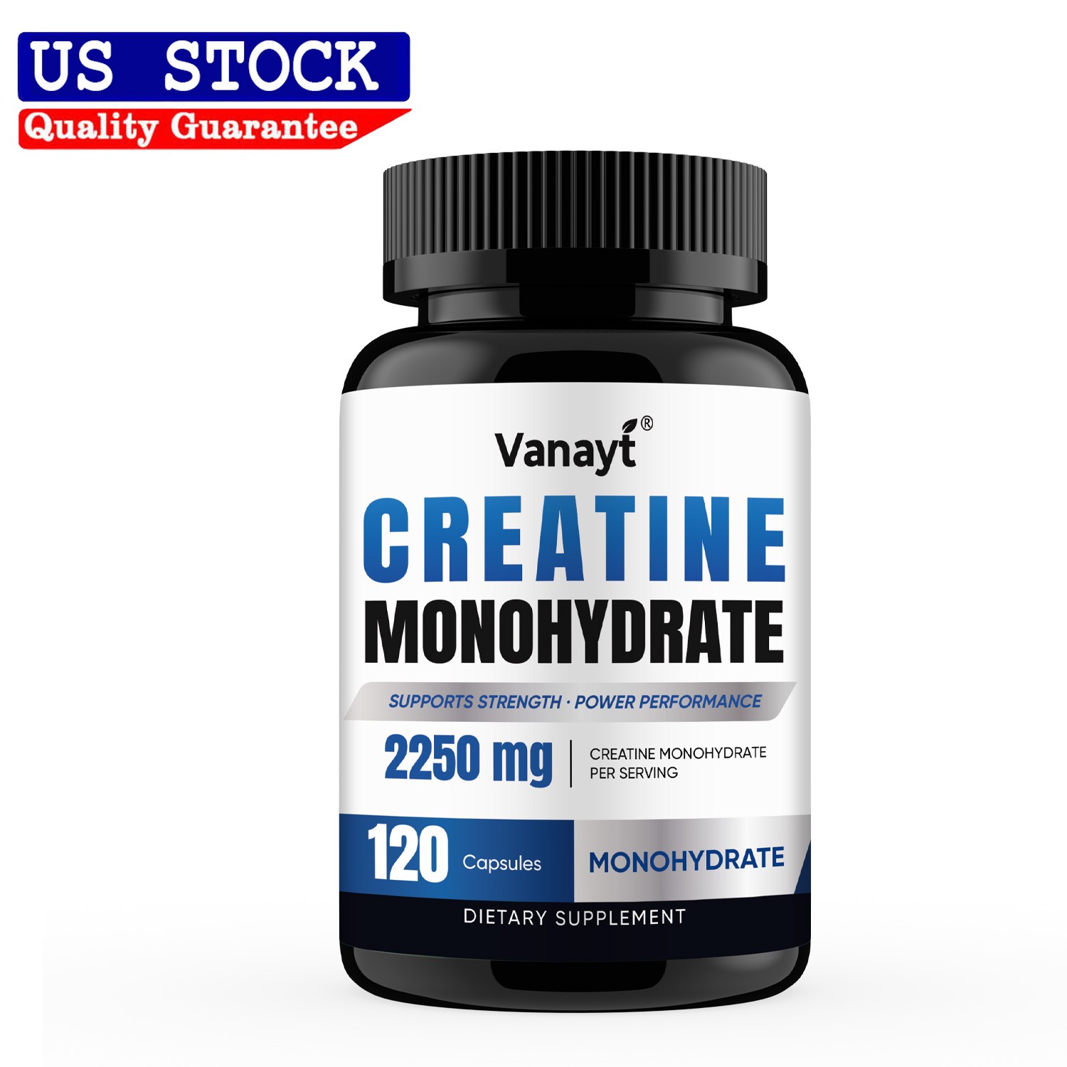 Creatine Monohydrate 2250mg Supports Muscle Strength Energy Workout Performance