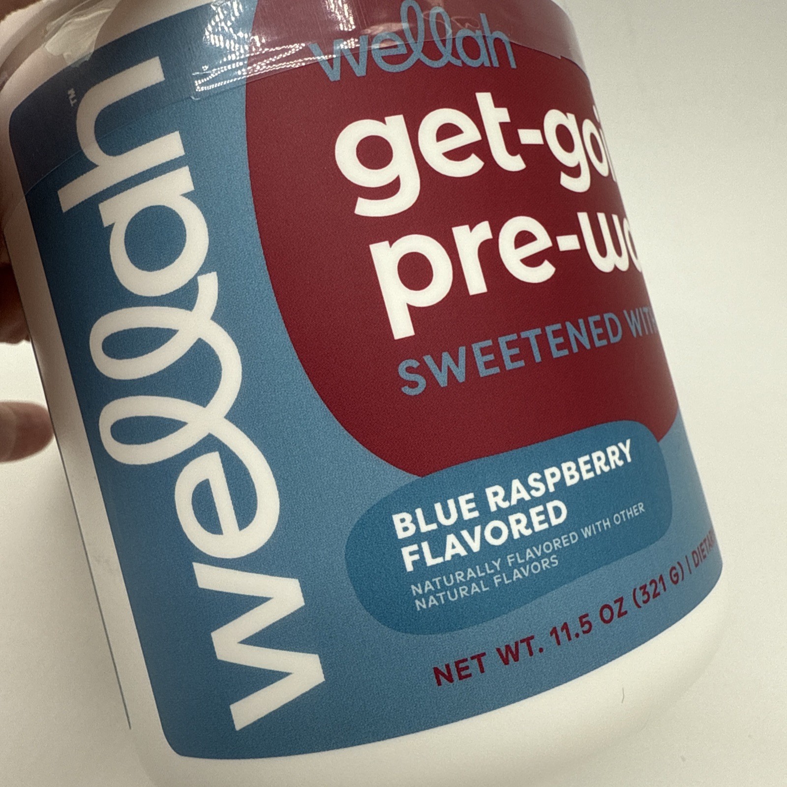 Wellah Get-Going Pre-Workout Drink Mix Blue Raspberry Natural Caffeine Exp 10/28