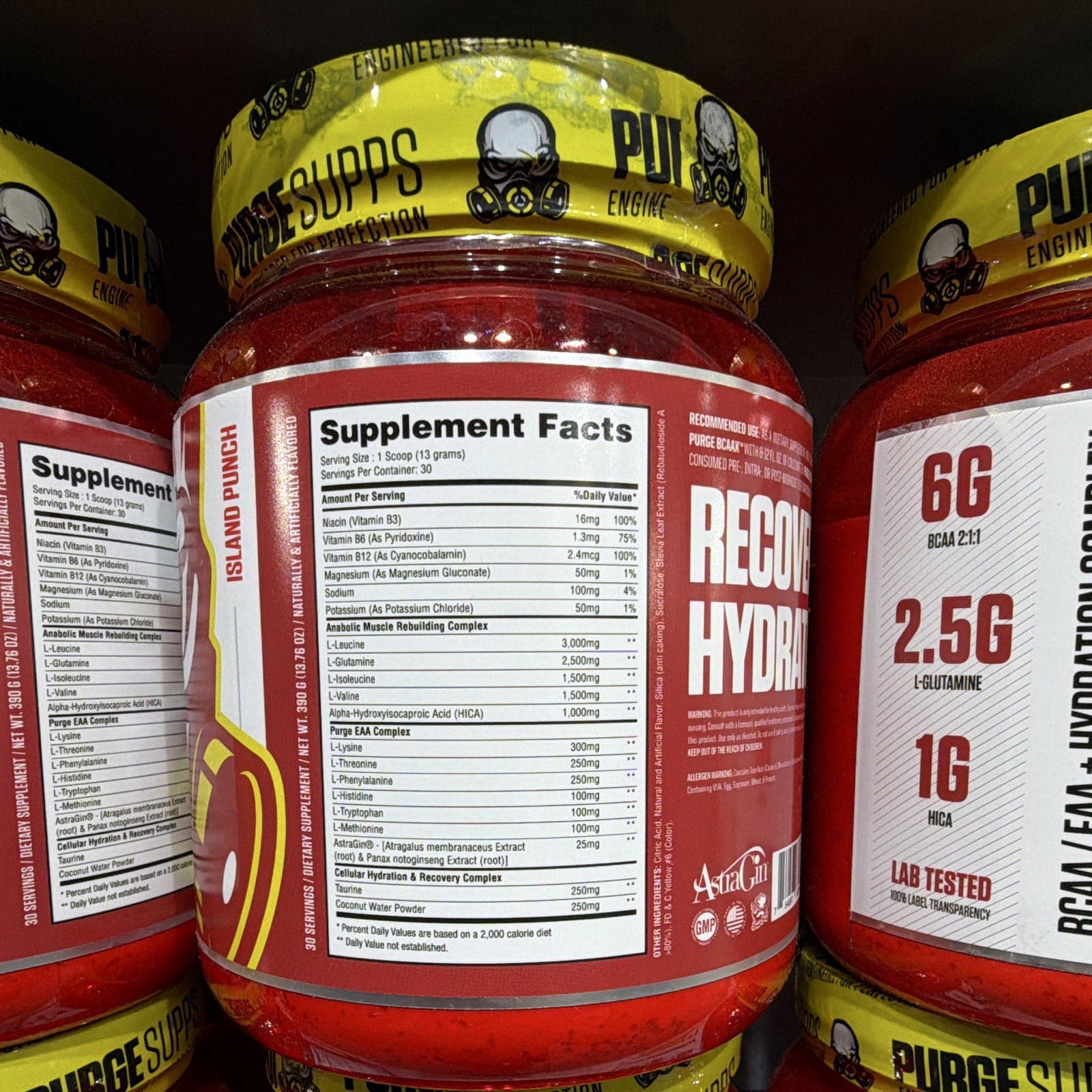 PurgeSupps BCAAX BCAA/EAA + Hydration Complex Lab Tested Powder Island Punch