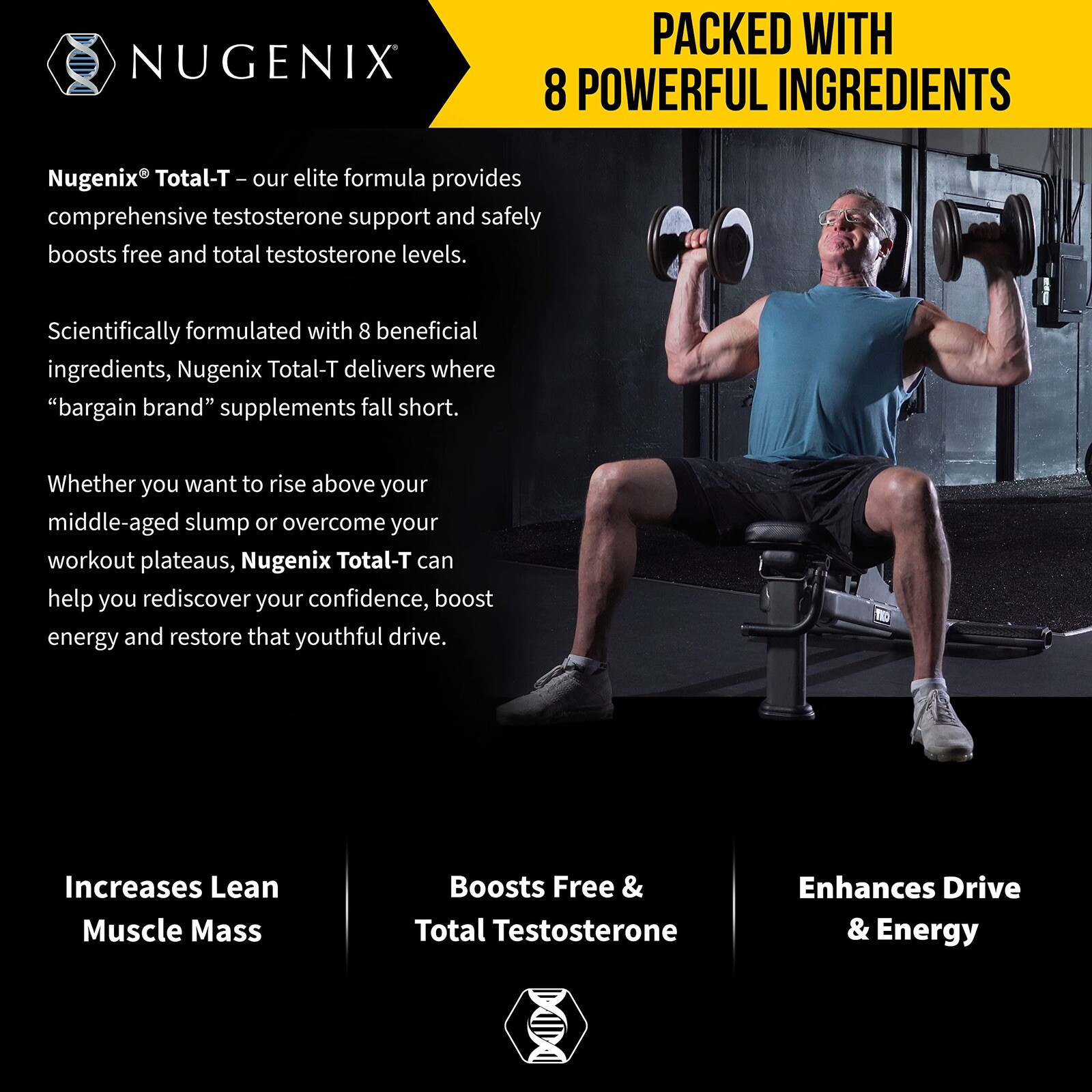 Nugenix® Free & Total Testosterone Booster Supplement 90 Caps | 30 Serves