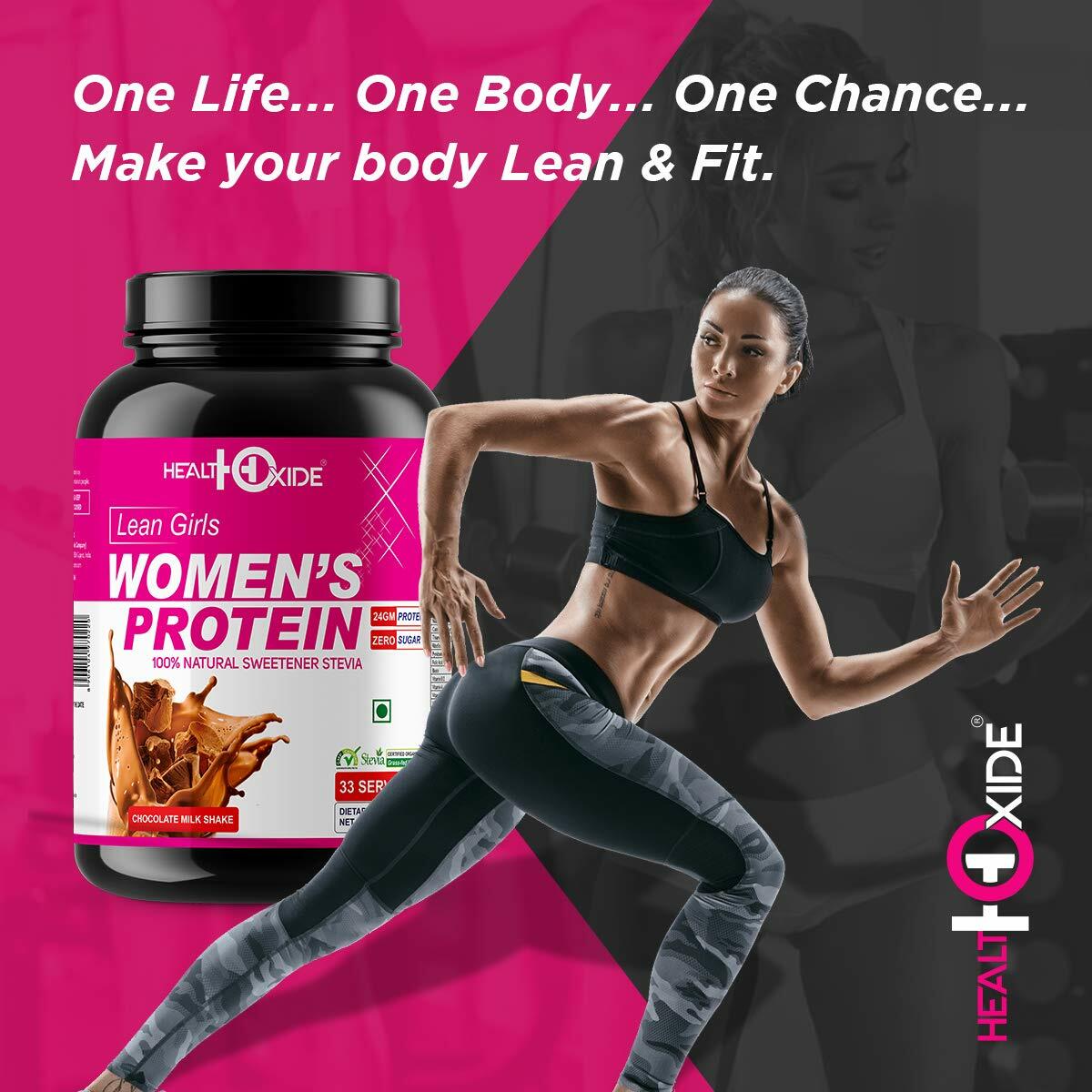 HealthOxide Women Protein with 100% Natural Sweetener Stevia – 1 kg (Milk Chocol